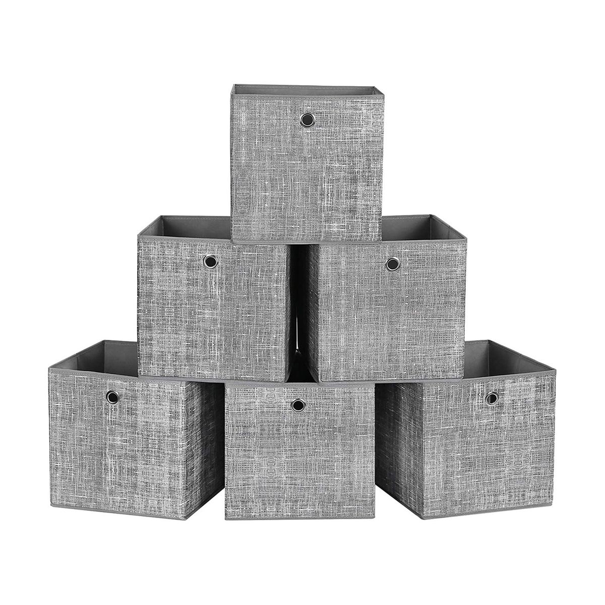 Lot de 6 cubes de rangement pliables en tissus avec poignée Toilinux