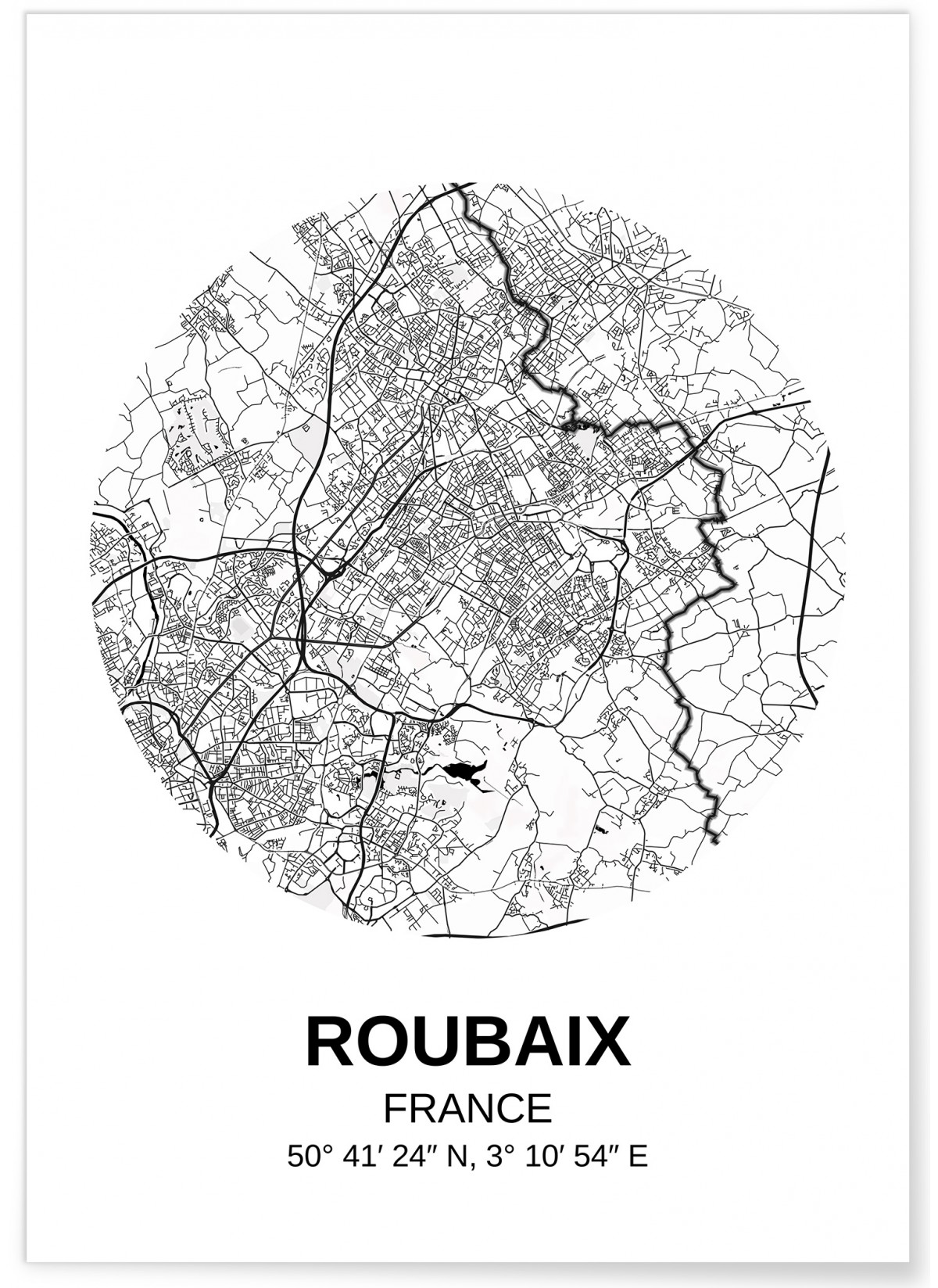 Affiche Carte Roubaix, L'AFFICHERIE