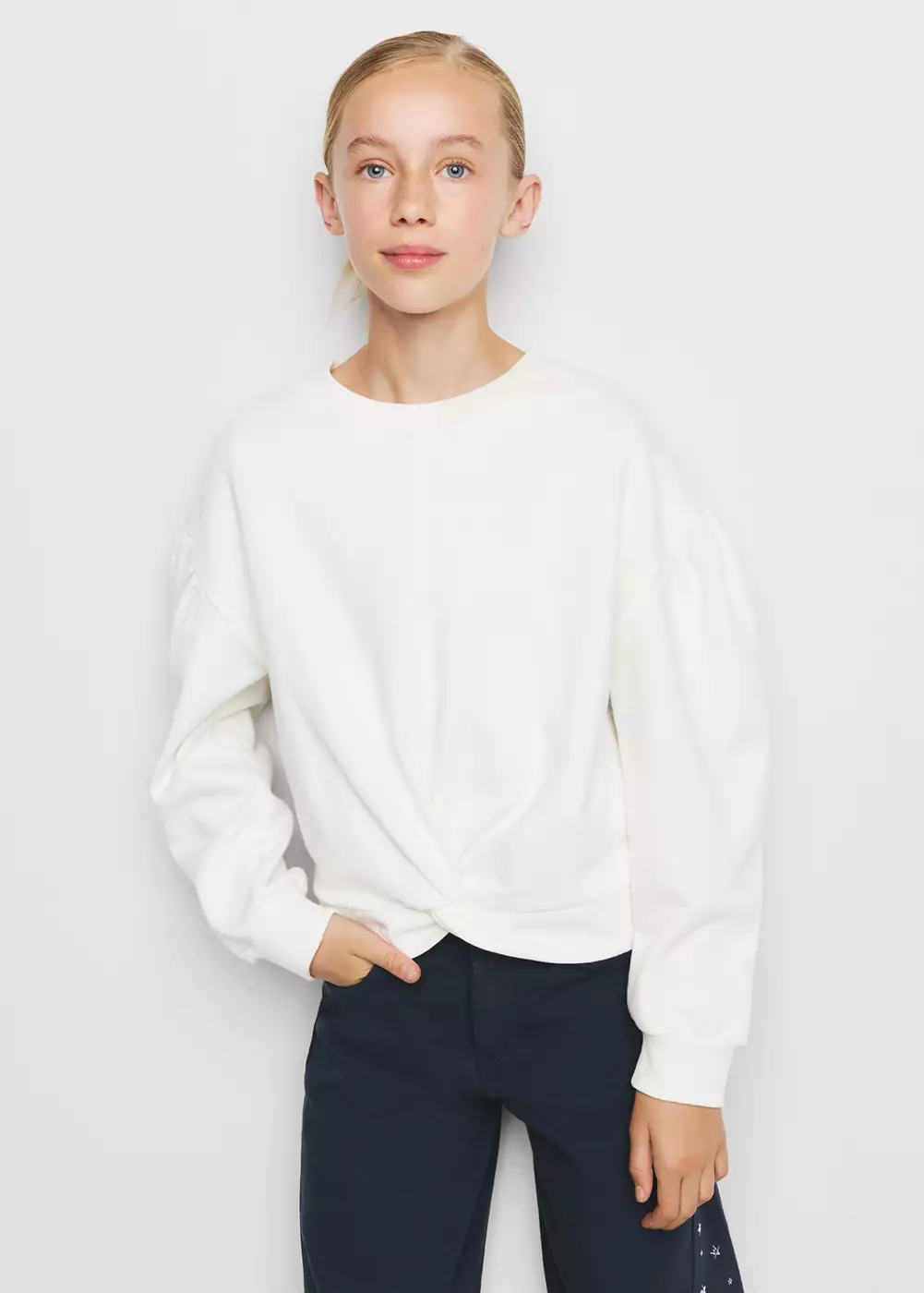 Sweat-shirt coton nœud, MANGO KIDS