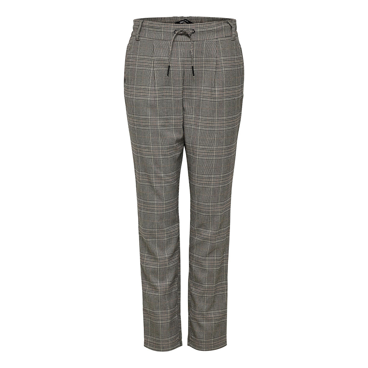 Image of Check Print Cigarette Trousers