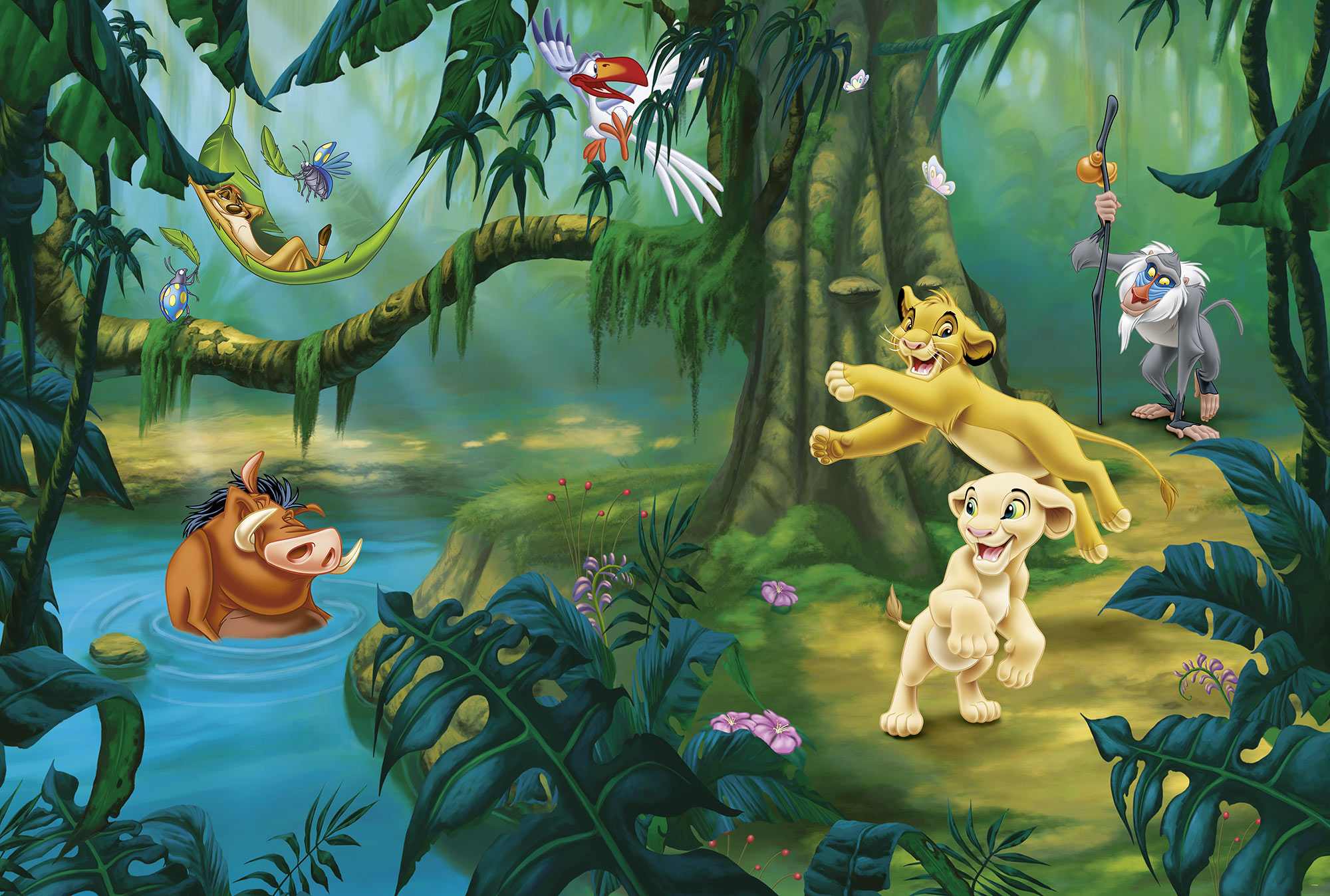 Papier peint Komar - Simba and Friends - 368 x 248 cm, HEXOA