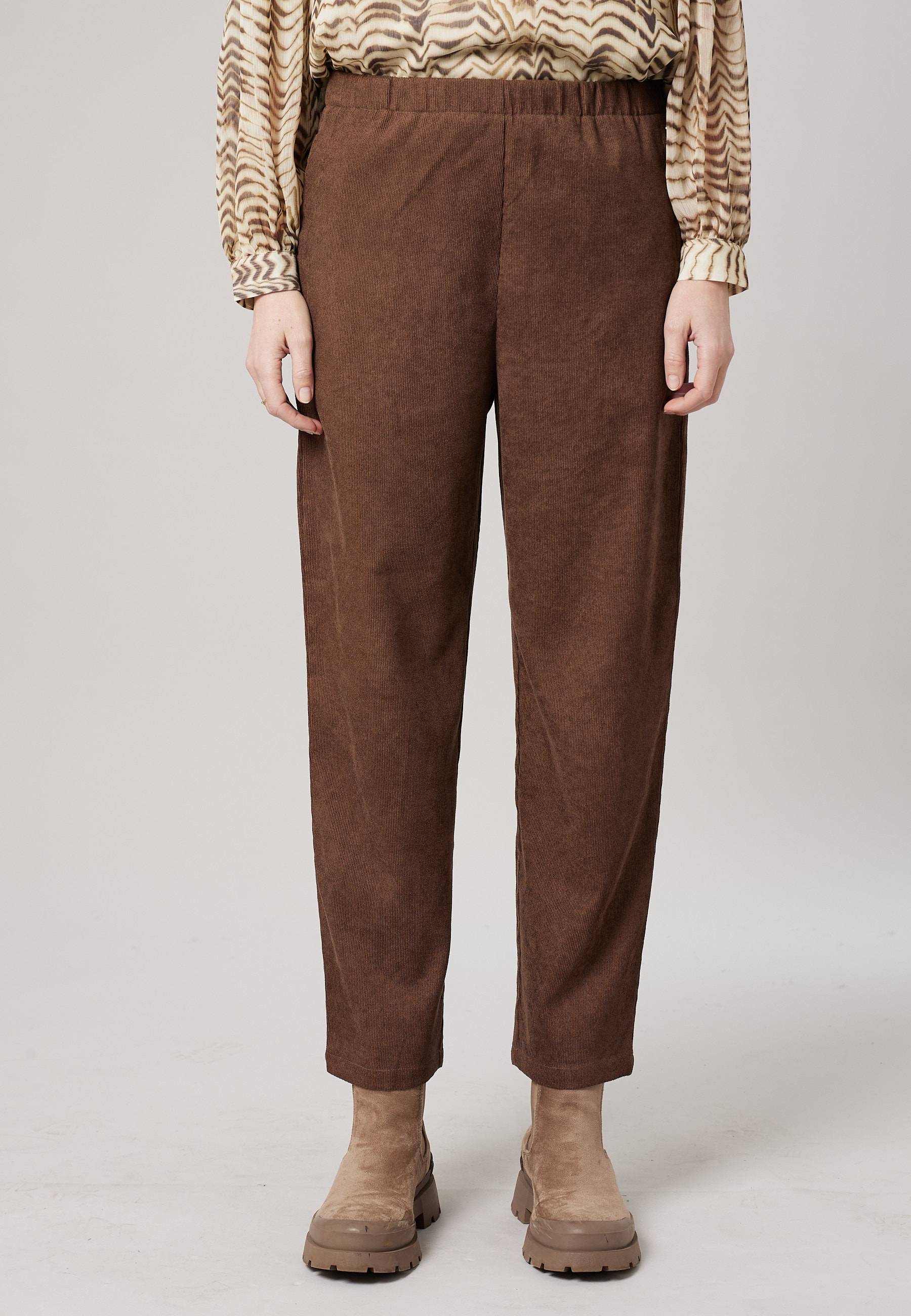 Pantalon carotte femme en velours côtelé NOLANI, DEELUXE