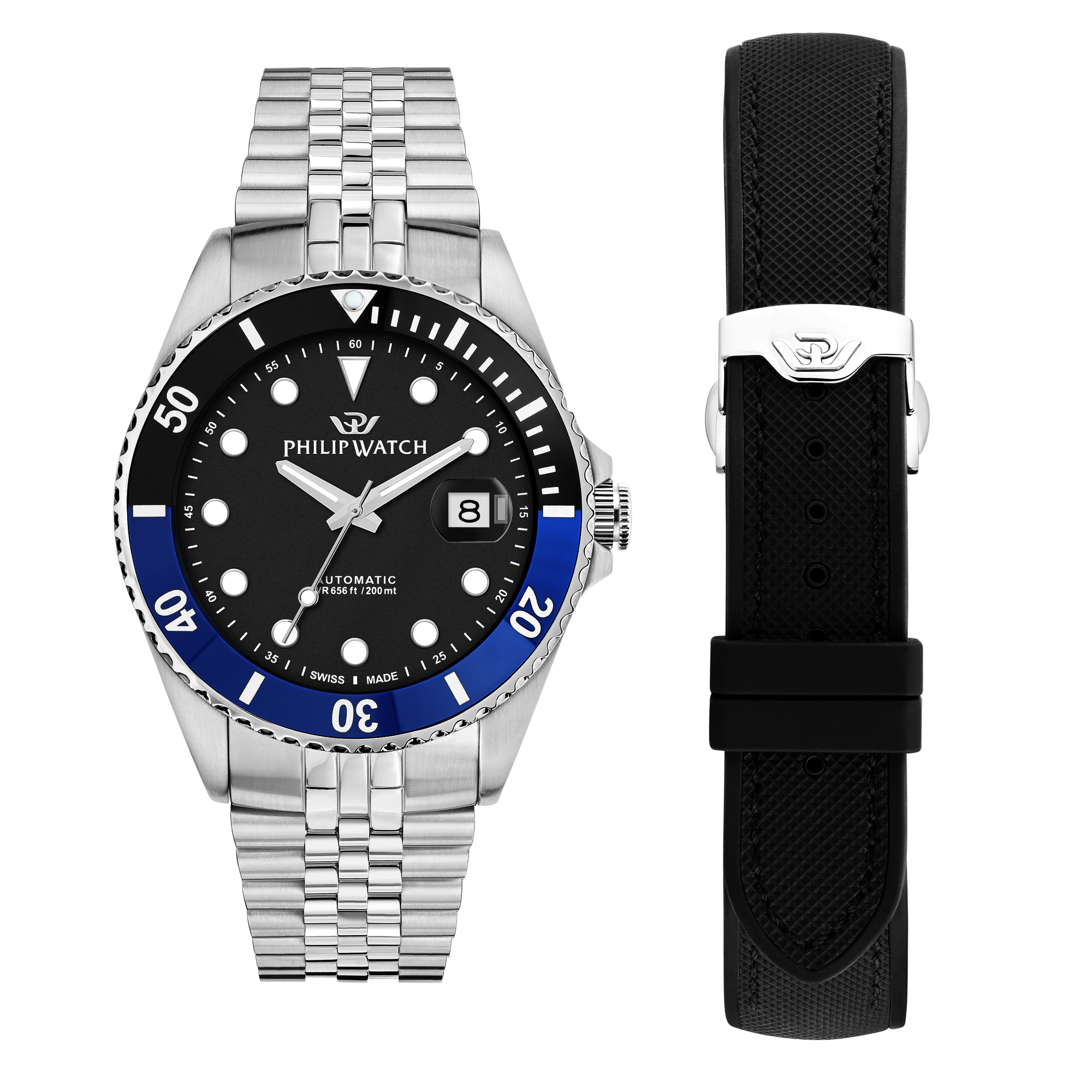 Montre analogique en acier, silicone CARIBE, PHILIP WATCH