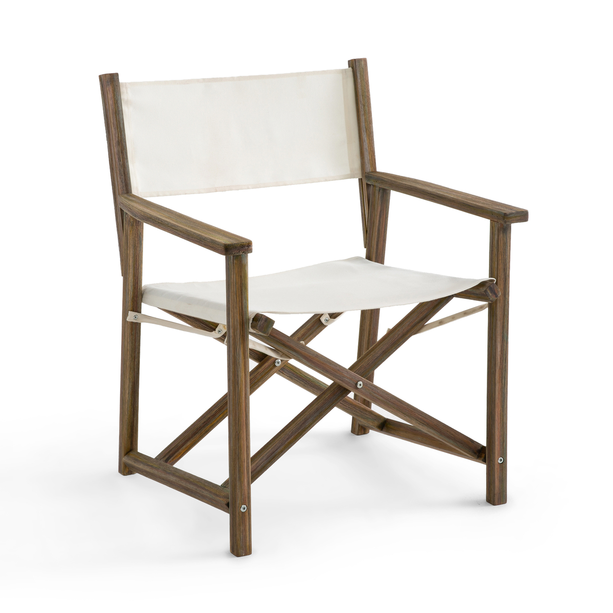 Alfred Teak Stained Oiled Acacia & Canvas Table Armchair