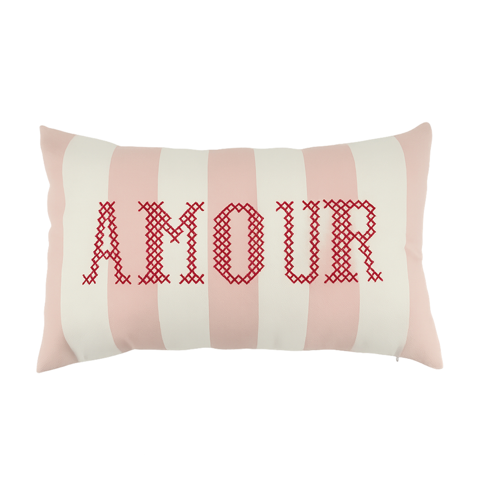 Coussin polylin rectangulaire "amour" brodée, OPJET