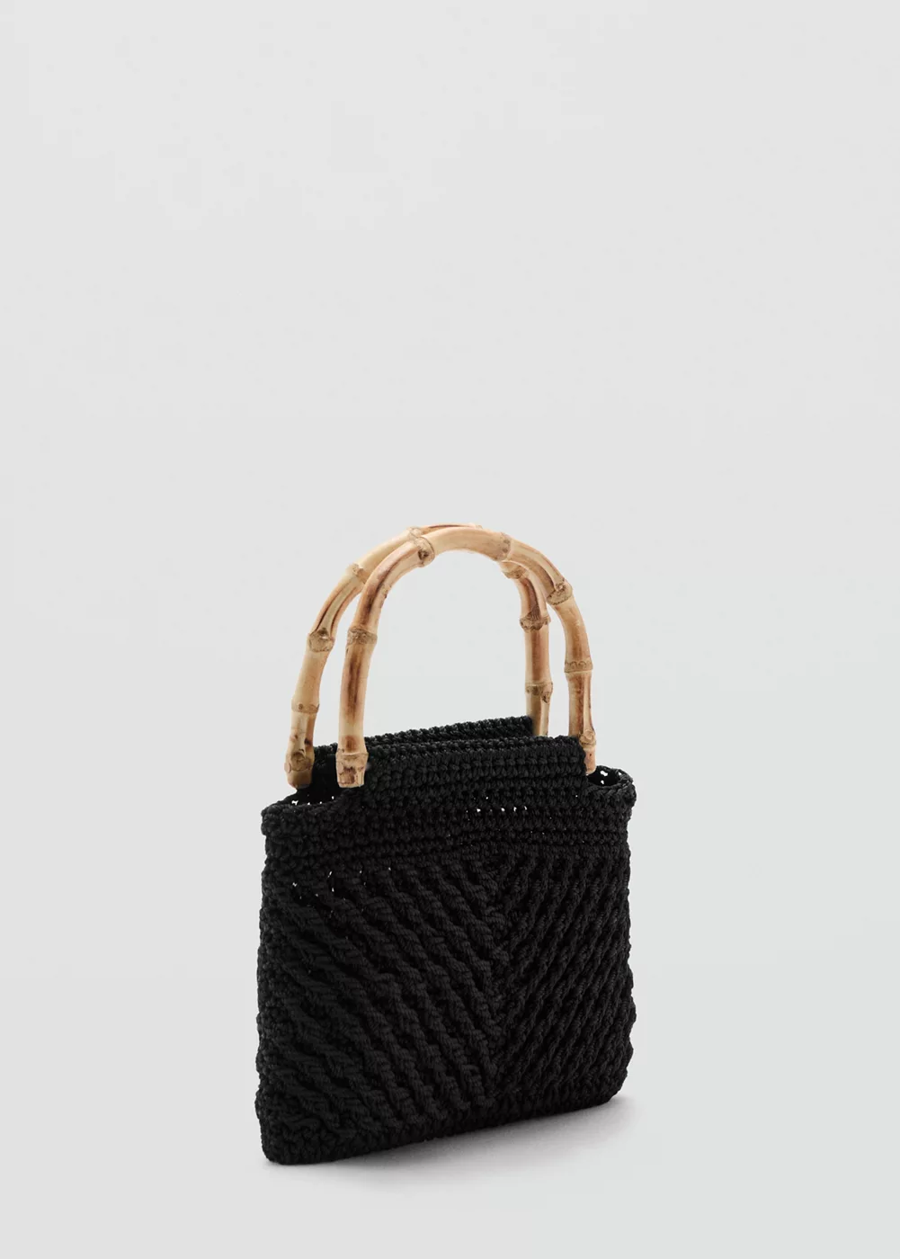 Sac à main avec anse en bambou, MANGO