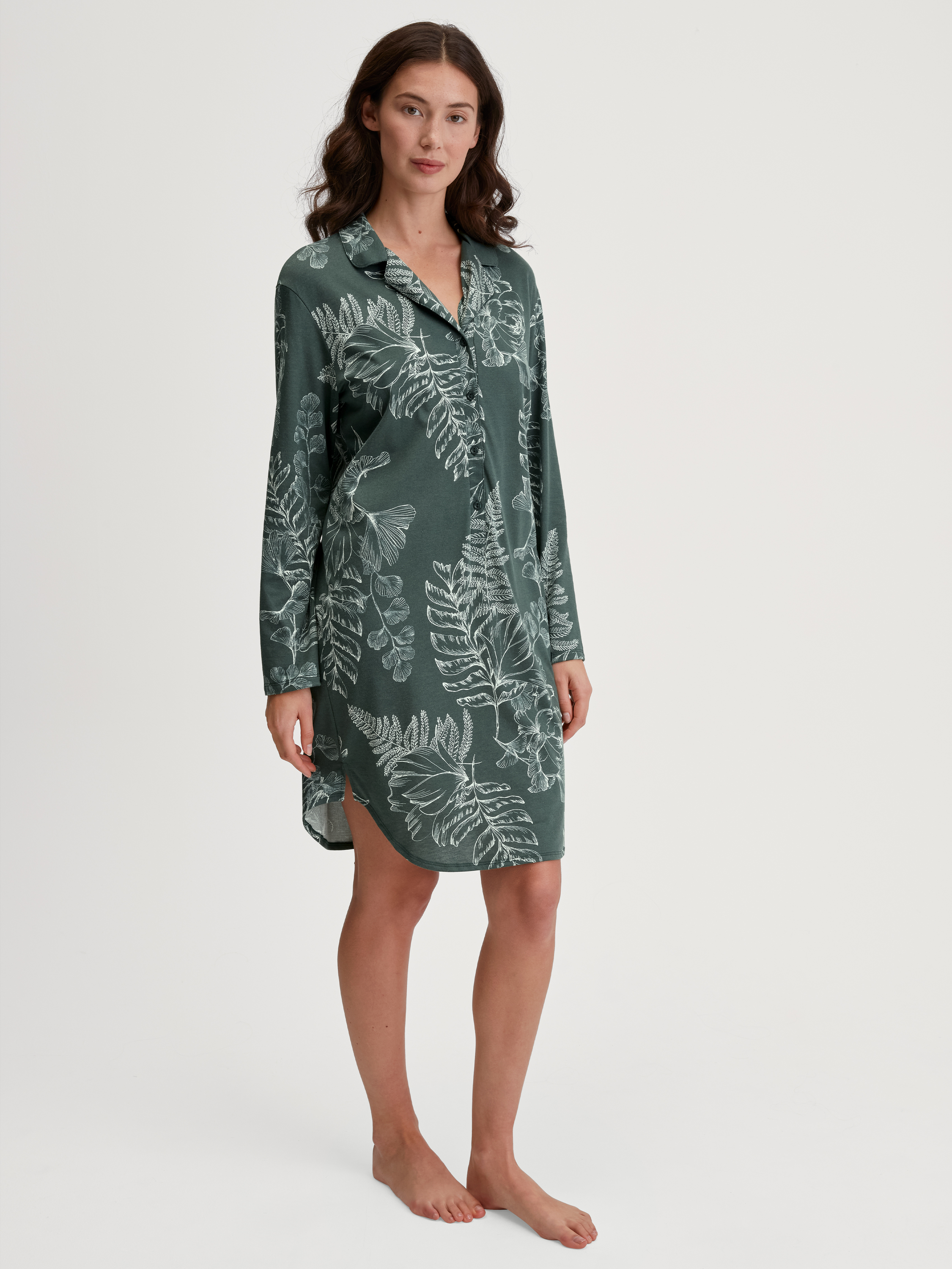 Chemise de nuit à manches longues manches longues Coton FAVOURITES BOTANIC, CALIDA