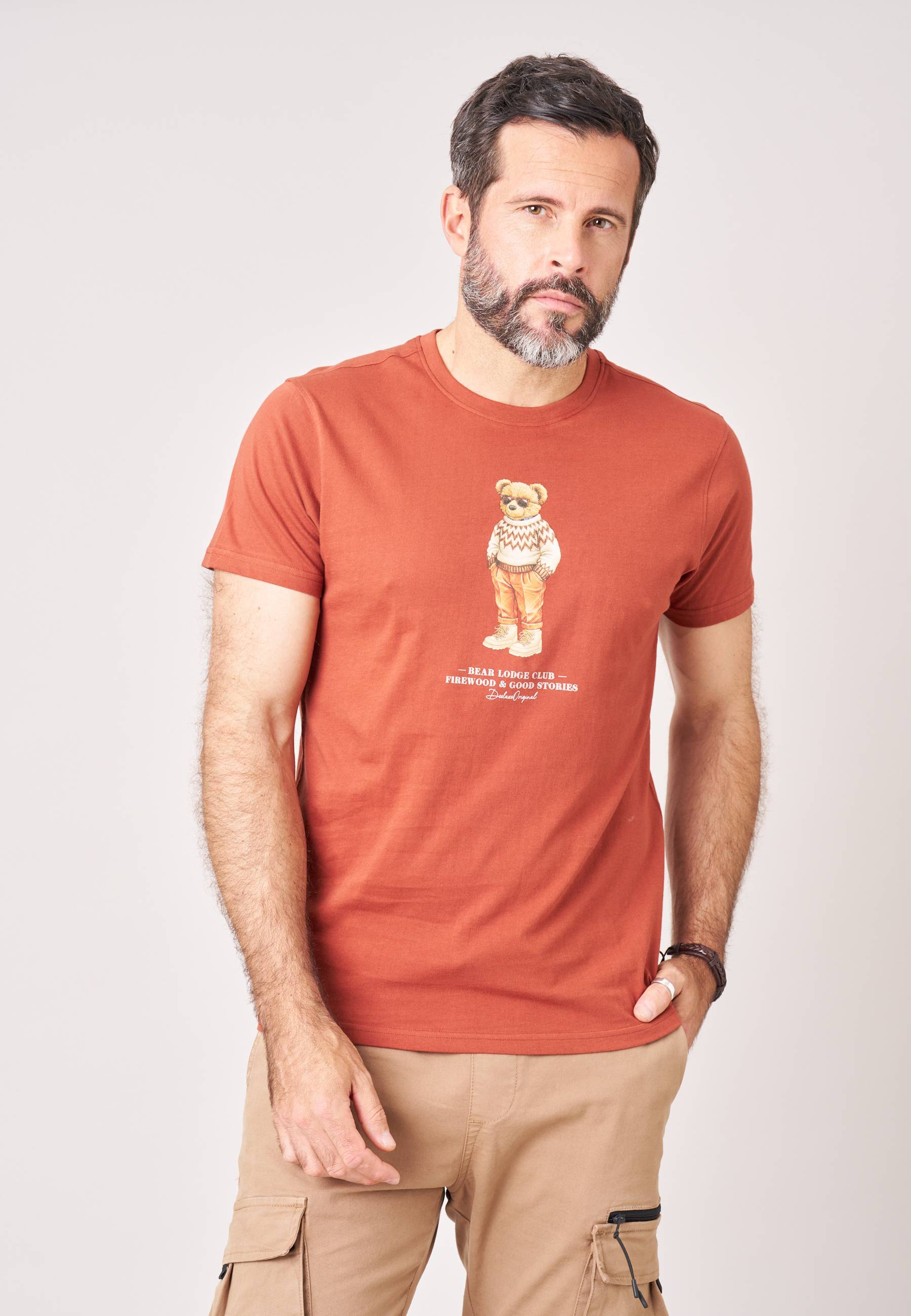 T-shirt regular homme en jersey 100% coton imprimé ours COSYBEAR, DEELUXE