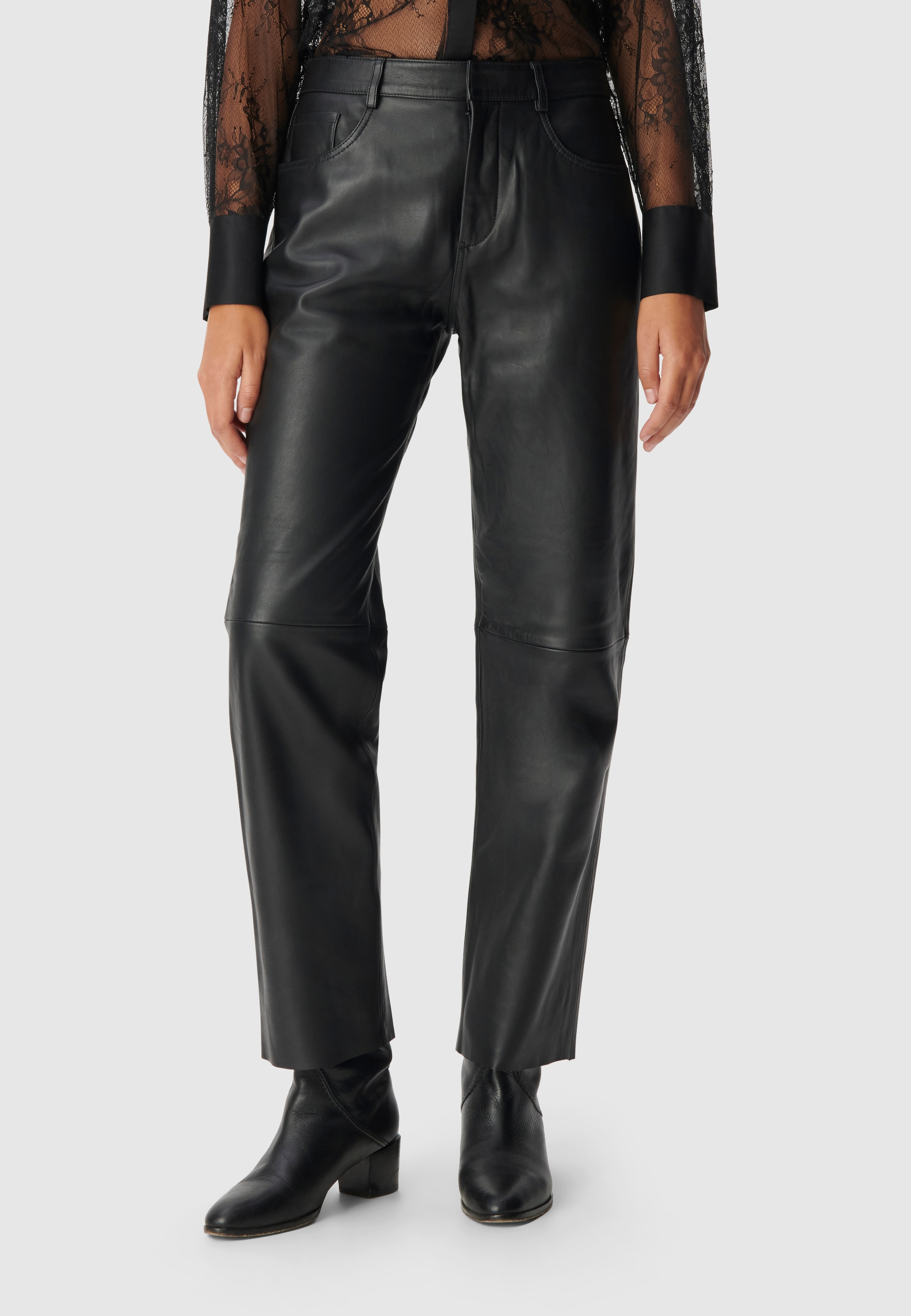 Pantalon en cuir droit JANIS, IKKS