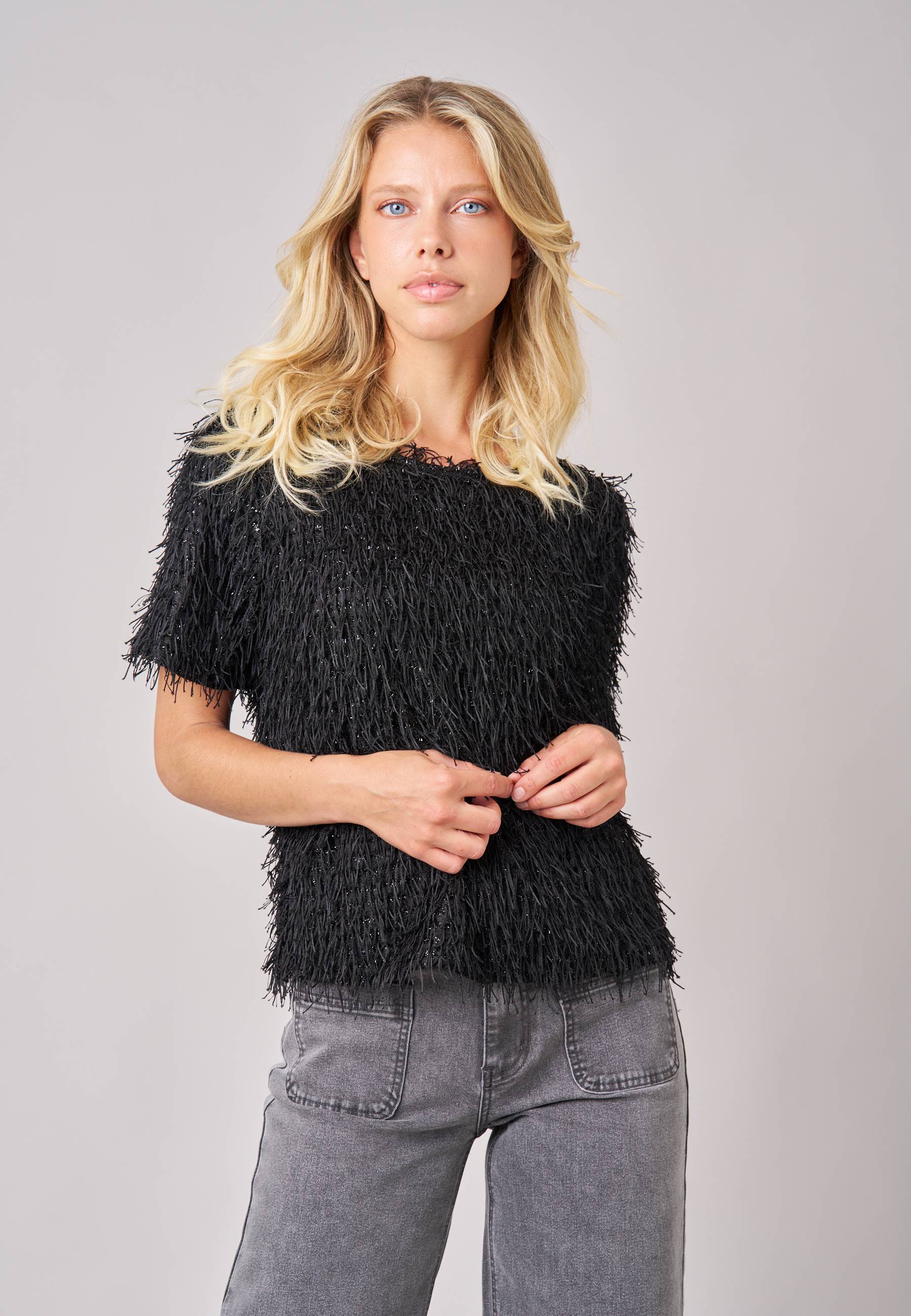 T-shirt regular femme en maille fantaisie CAZIA, DEELUXE