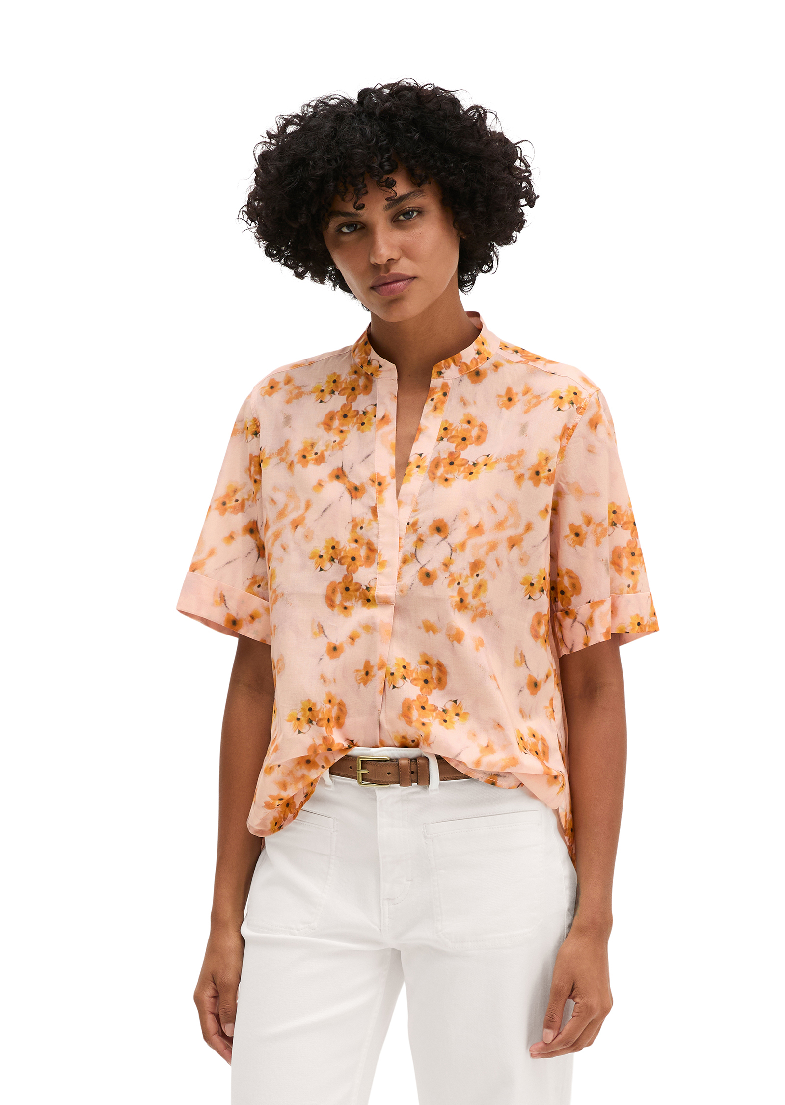 Blouse relaxed en voile de coton imprimé, MARC O'POLO