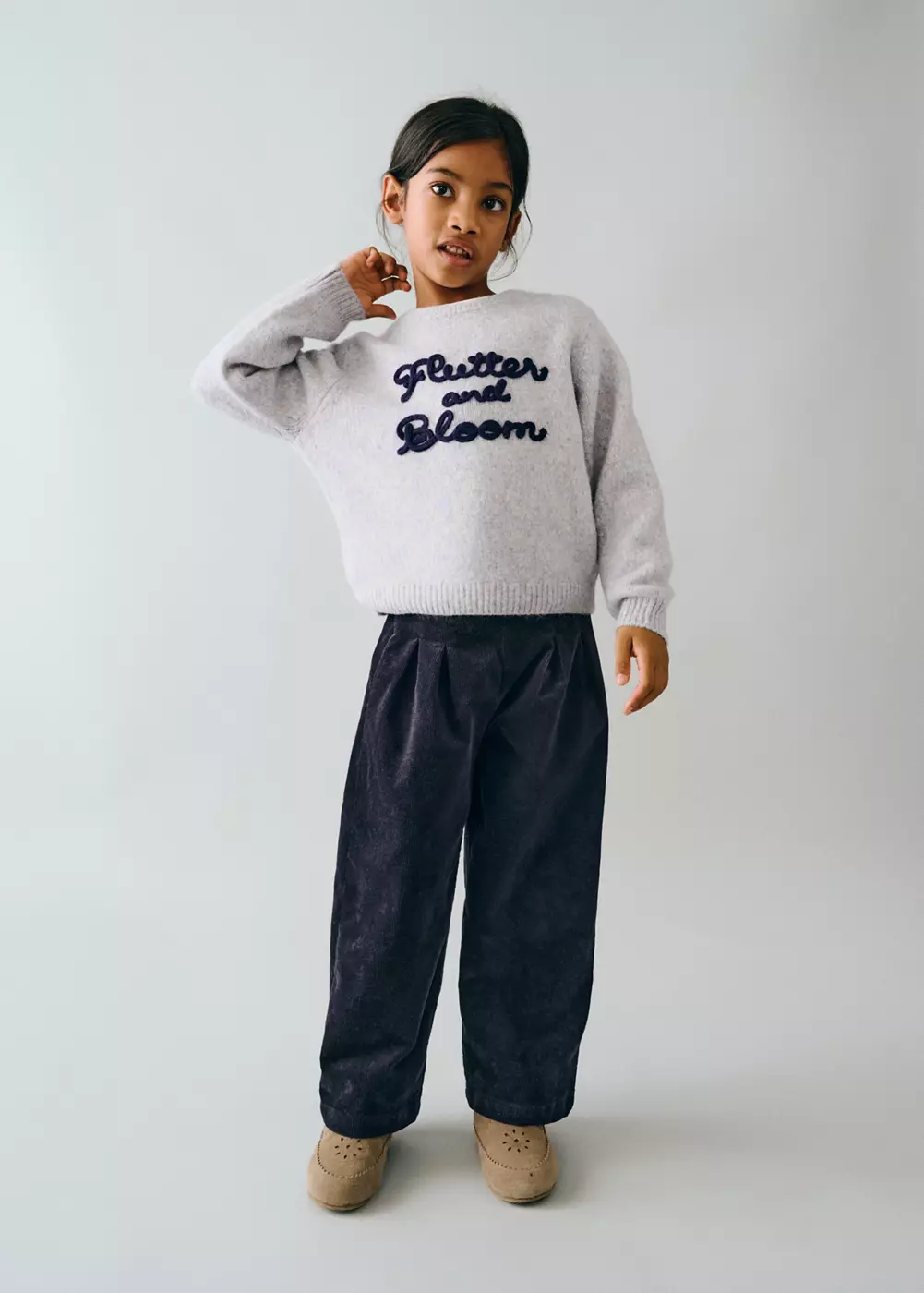 Pantalon en velours côtelé avec pinces, MANGO BABY