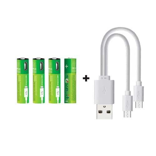 Pack 4 piles AA rechargeables USB • Nature & Découvertes Suisse