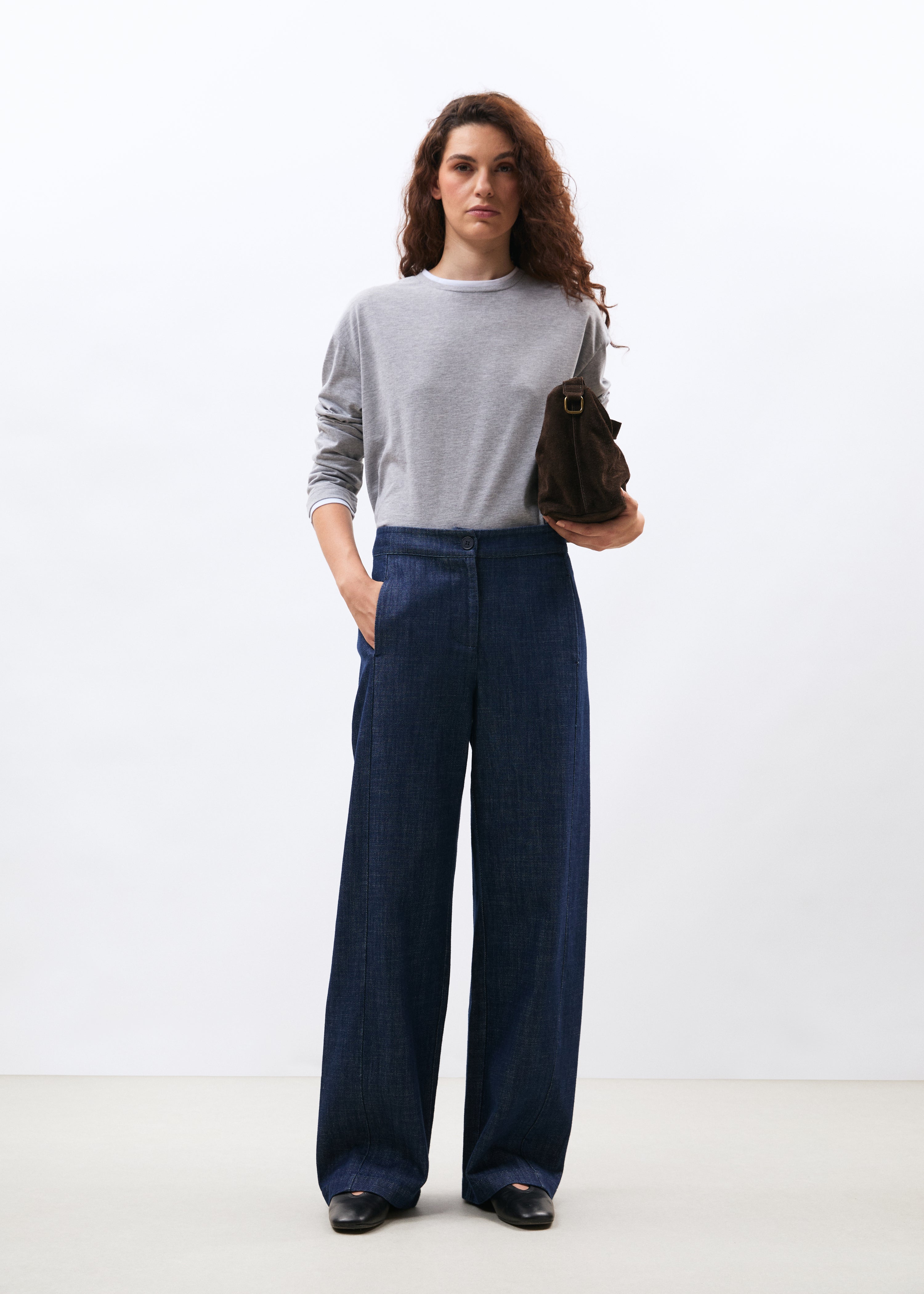 Pantalon barrel en denim, HUMILITY
