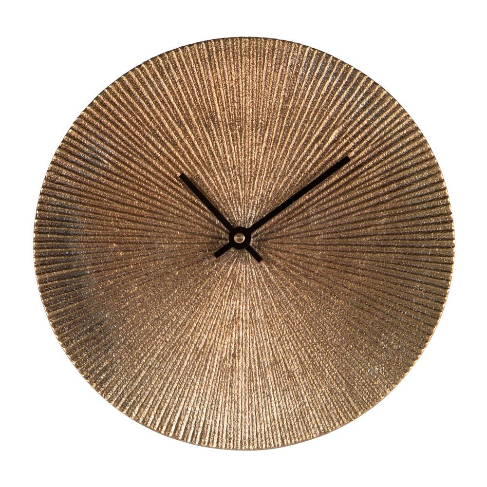Horloge à poser Soleil or 20 cm en métal, TABLE PASSION
