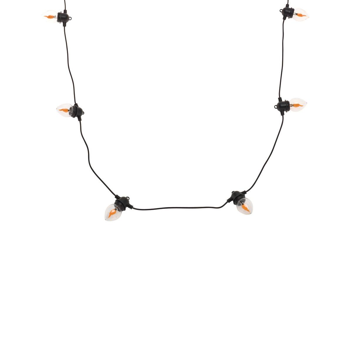 Guirlande lumineuse flamme d'extérieur 5,1 m 8 LED blanc chaud sur secteur, FEERIC LIGHTS & CHRISTMAS
