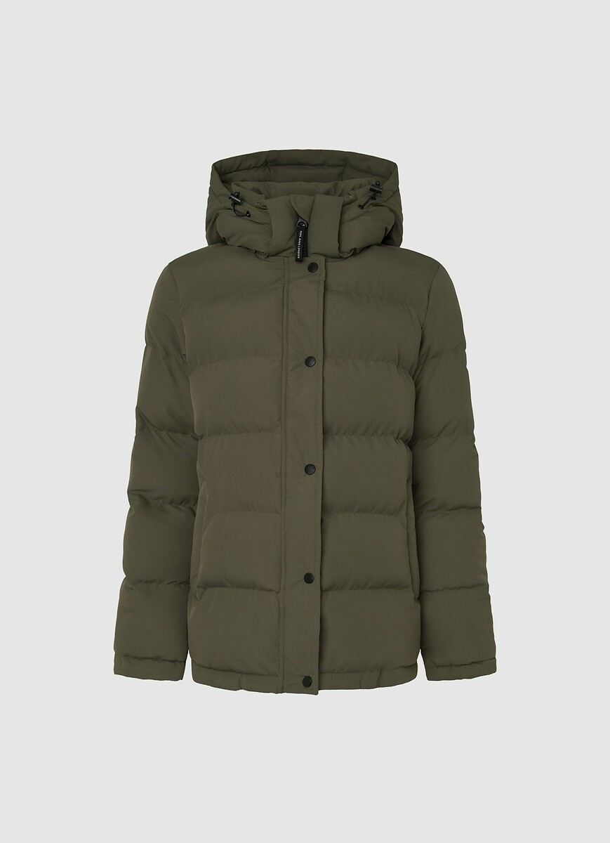 Bibi Short Padded Puffer Jacket with Detachable Hood, PEPE JEANS