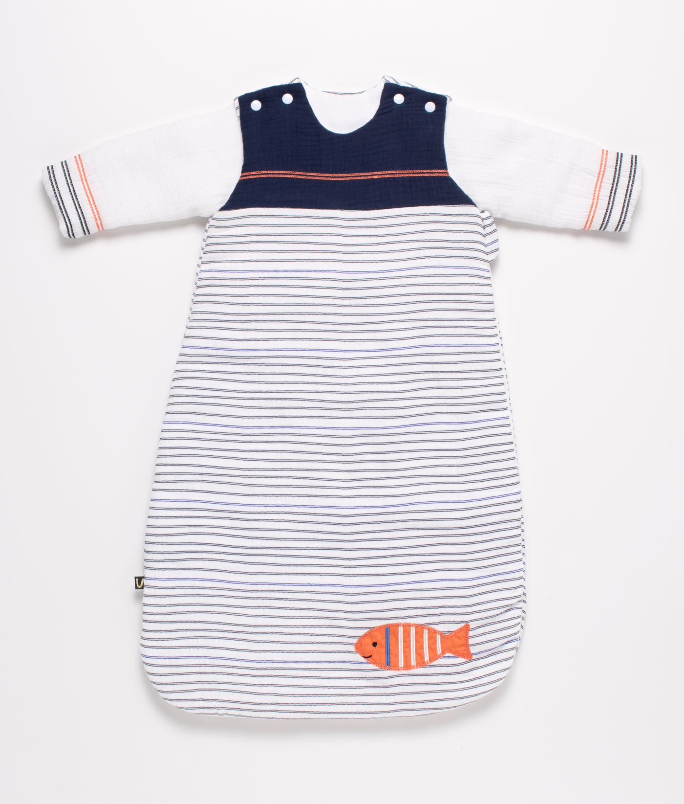 Gigoteuse bébé hiver à manches amovibles marinière, SAUTHON