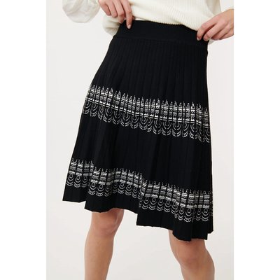Edith Pleated Mini Skirt in Two-Tone Knit DERHY