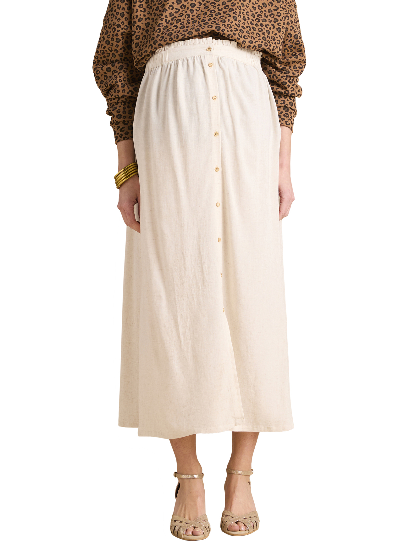 Jupe longue grossesse en viscose et lin, ENVIE DE FRAISE