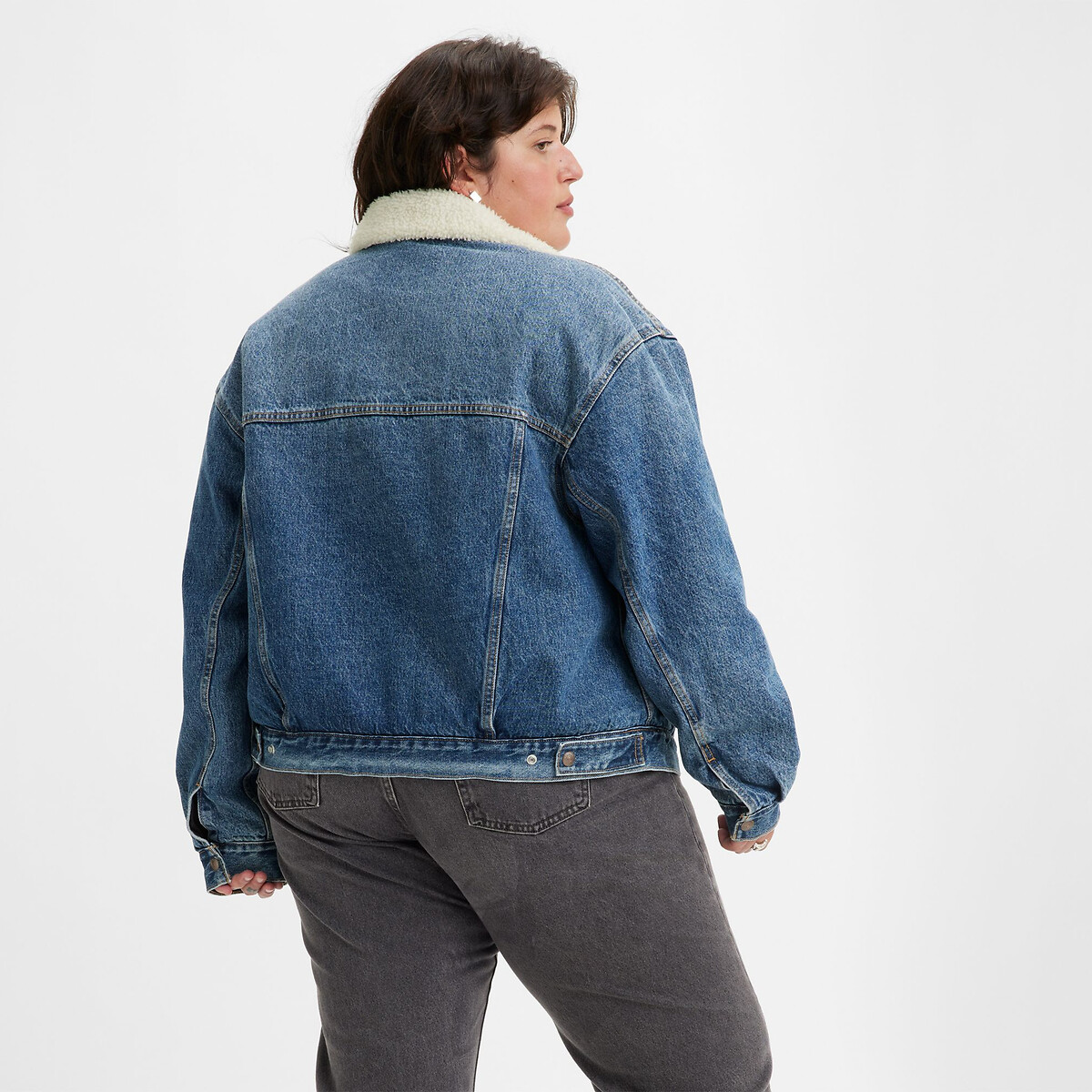 90's sherpa trucker jacket in denim, after school sticom, Levi'S