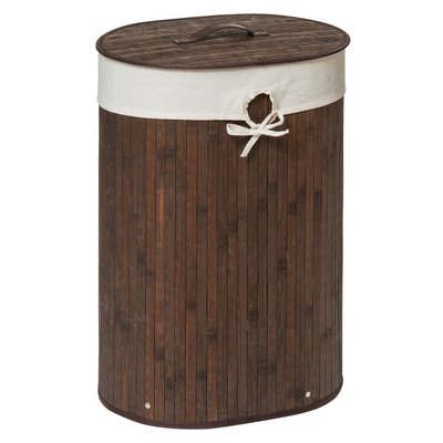 Bamboo Oval Laundry Hamper With Liner SO'HOME
