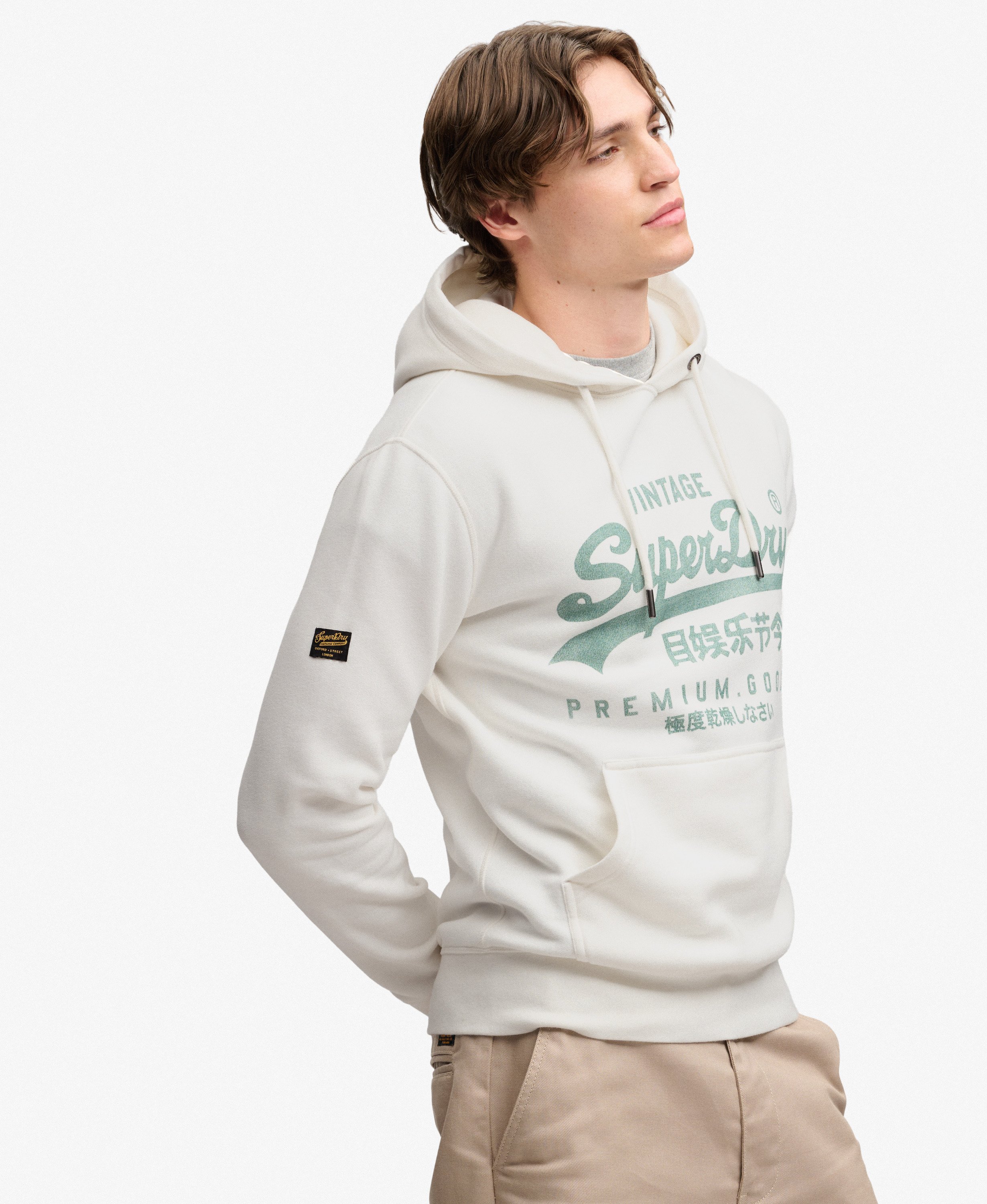 Sweat à capuche Vintage Logo Coupe Décontractée, SUPERDRY