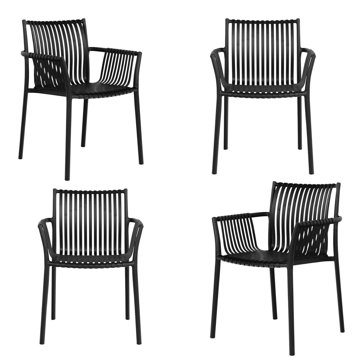 Chaise de jardin avec accoudoirs (lot de 4) MENDOZA, PIER IMPORT