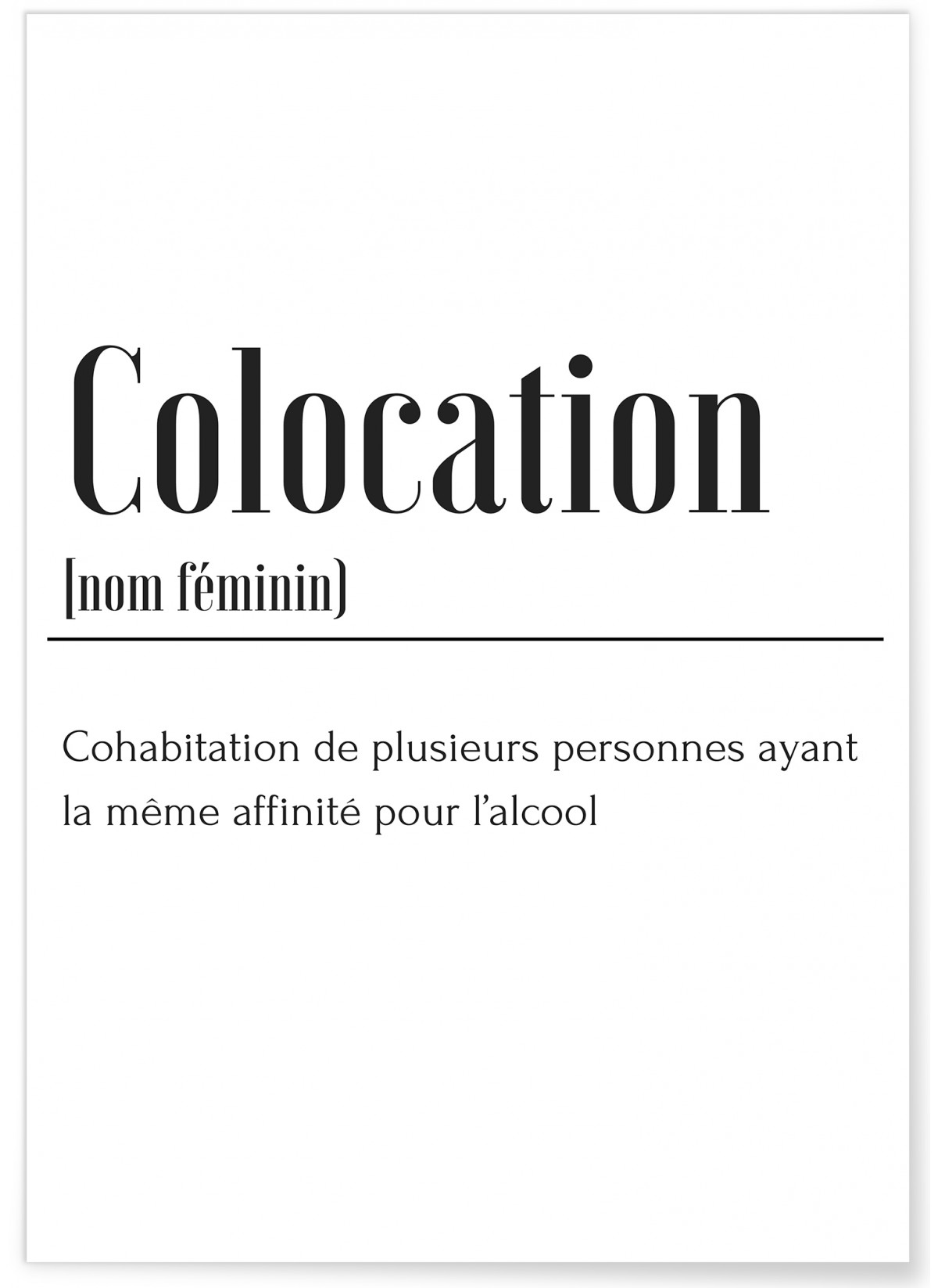 Affiche Définition Colocation, L'AFFICHERIE