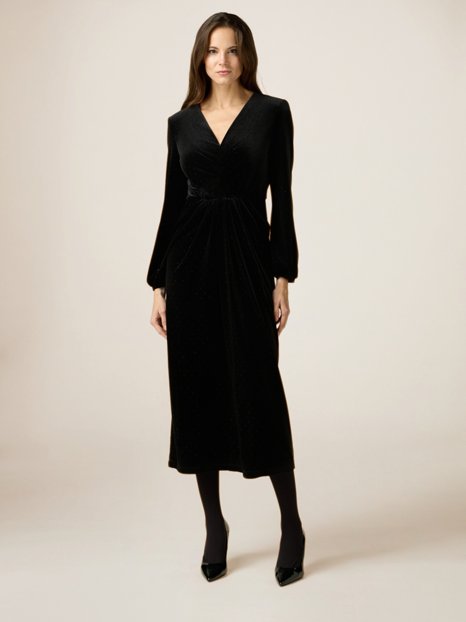 Velvet dress with crystals, OLTRE