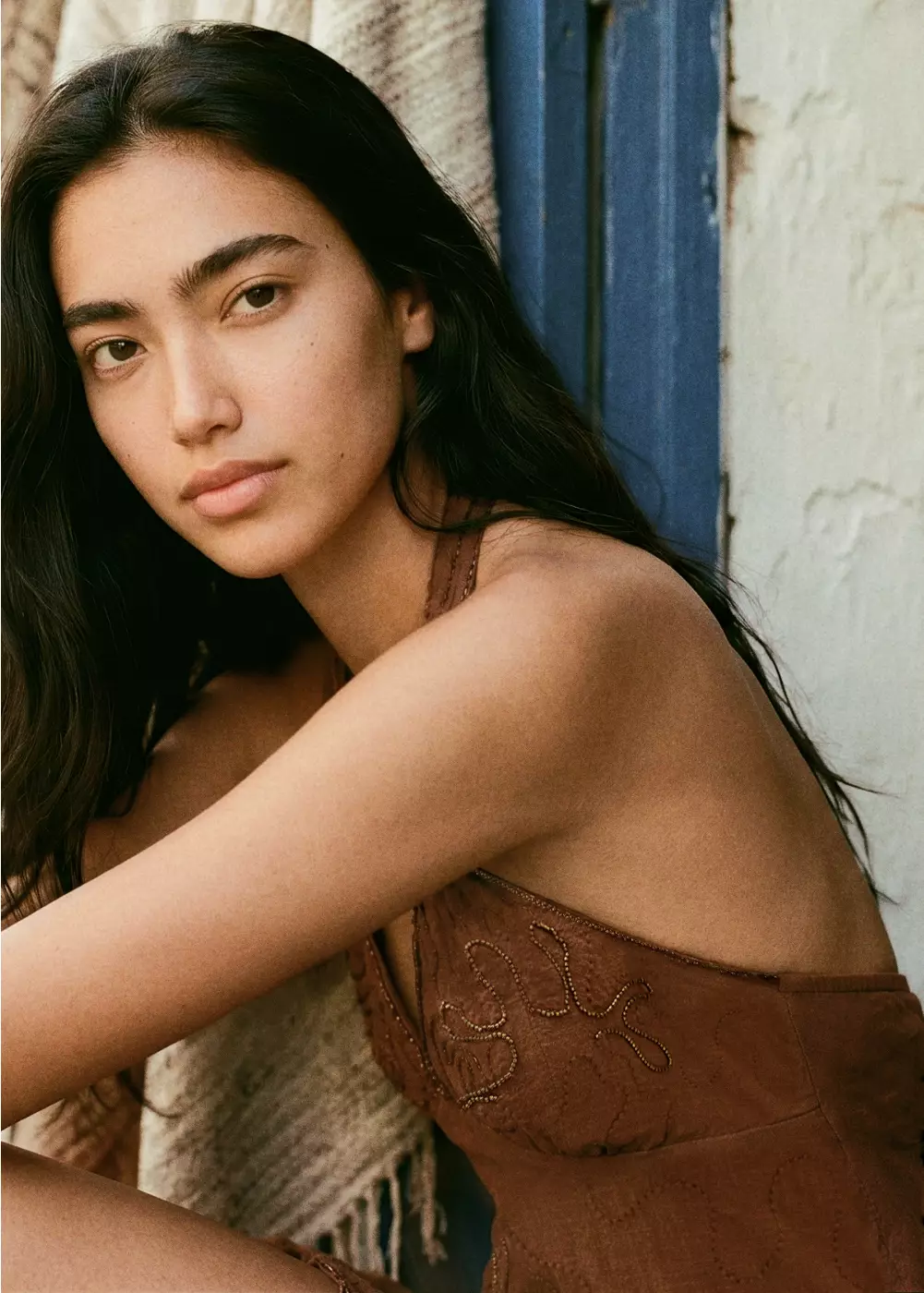 Robe courte halter brodée, MANGO TEEN