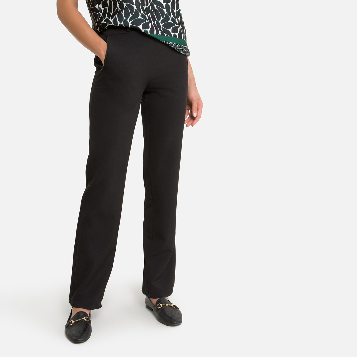 Image of Recycled Straight Trousers, Length 31.5"