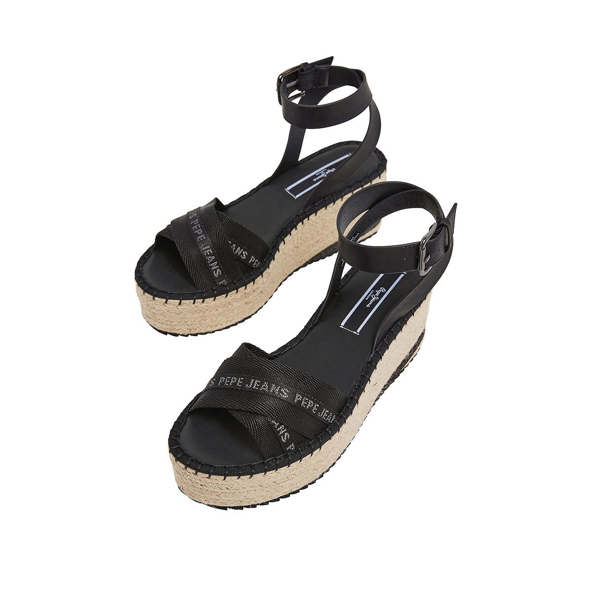 Sandales compensees witney cross Pepe Jeans noir La Redoute