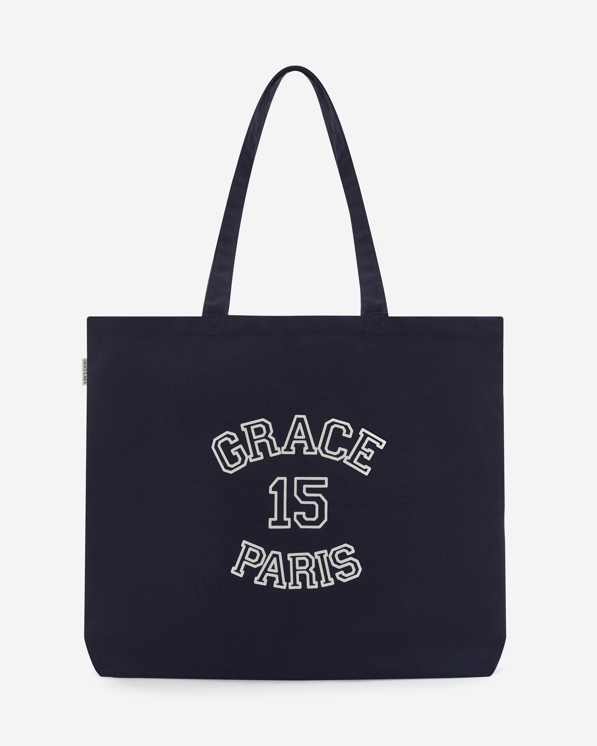 Tote bag en toile à logo imprimé marine Bright, GRACE & MILA