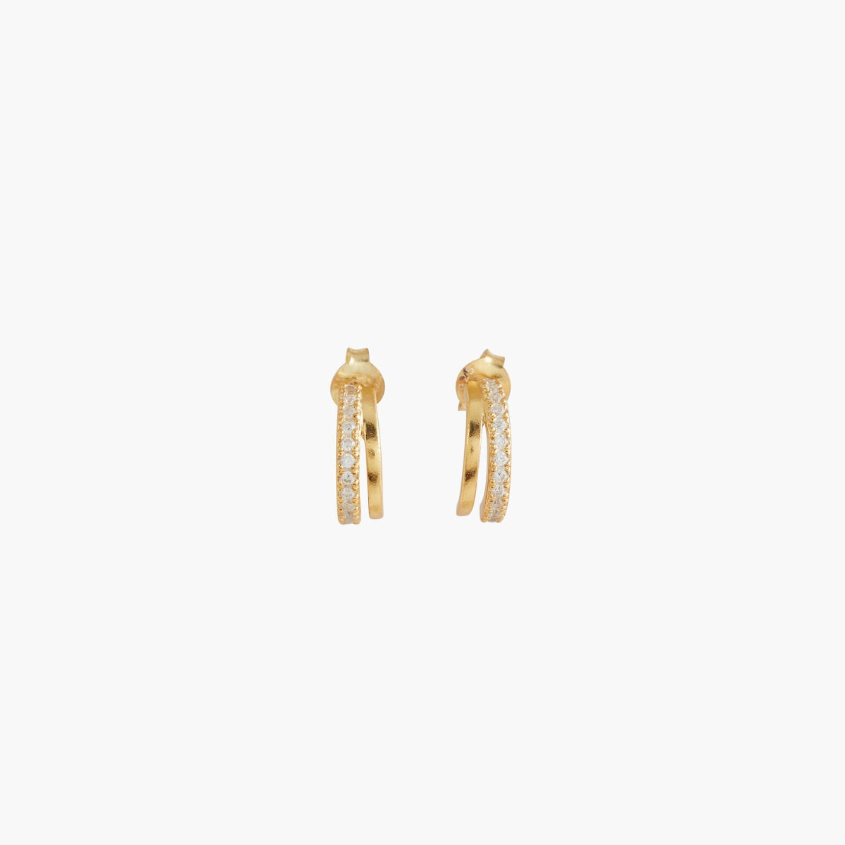 Petites boucles d'oreilles zircon et argent garanti 925 doré à l'or fin, BALABOOSTE