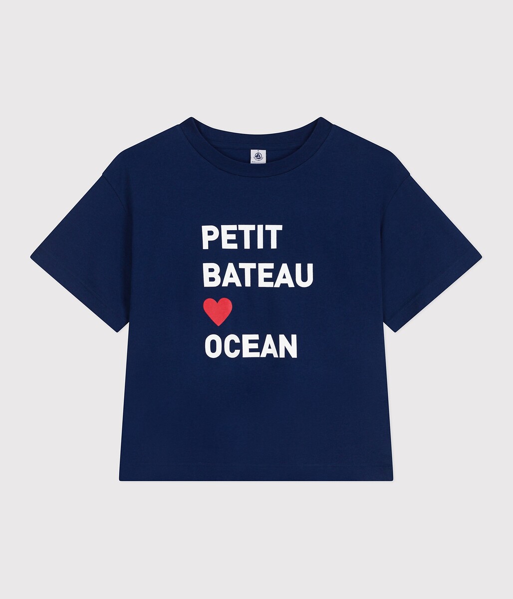 T-shirt Le Boxy à message, PETIT BATEAU