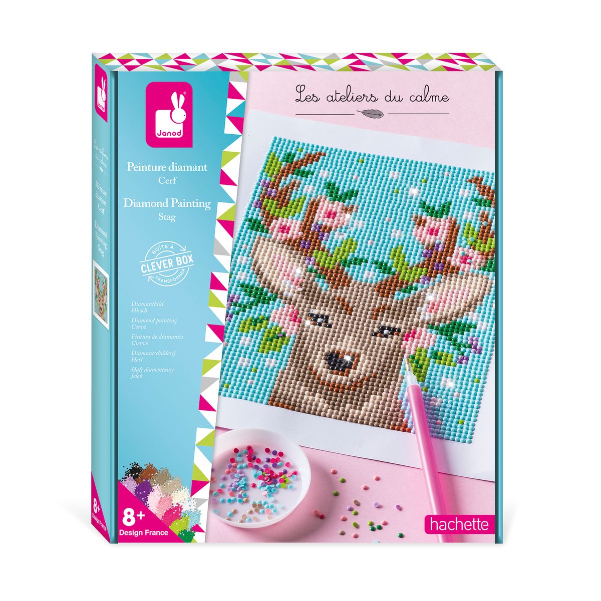 Janod – Porte-bijoux En Bois à Décorer – Les Ateliers Du Calme – Kit Créatif – Stickers, Ruban, Strass – Miroir Inclus – Dès 7 Ans – J07923