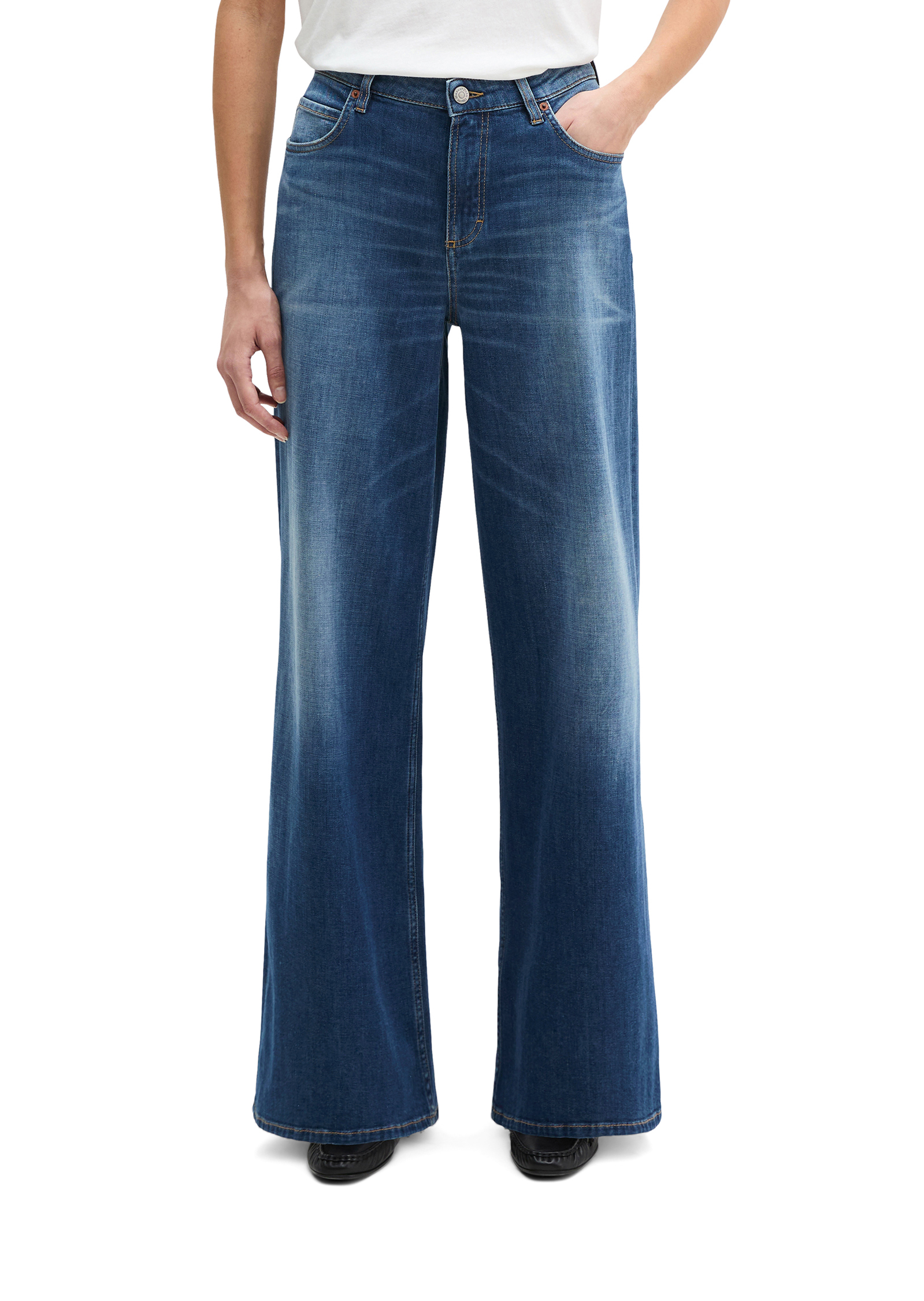 Jeans modèle Lania large en denim Cashmere Touch, MARC O'POLO