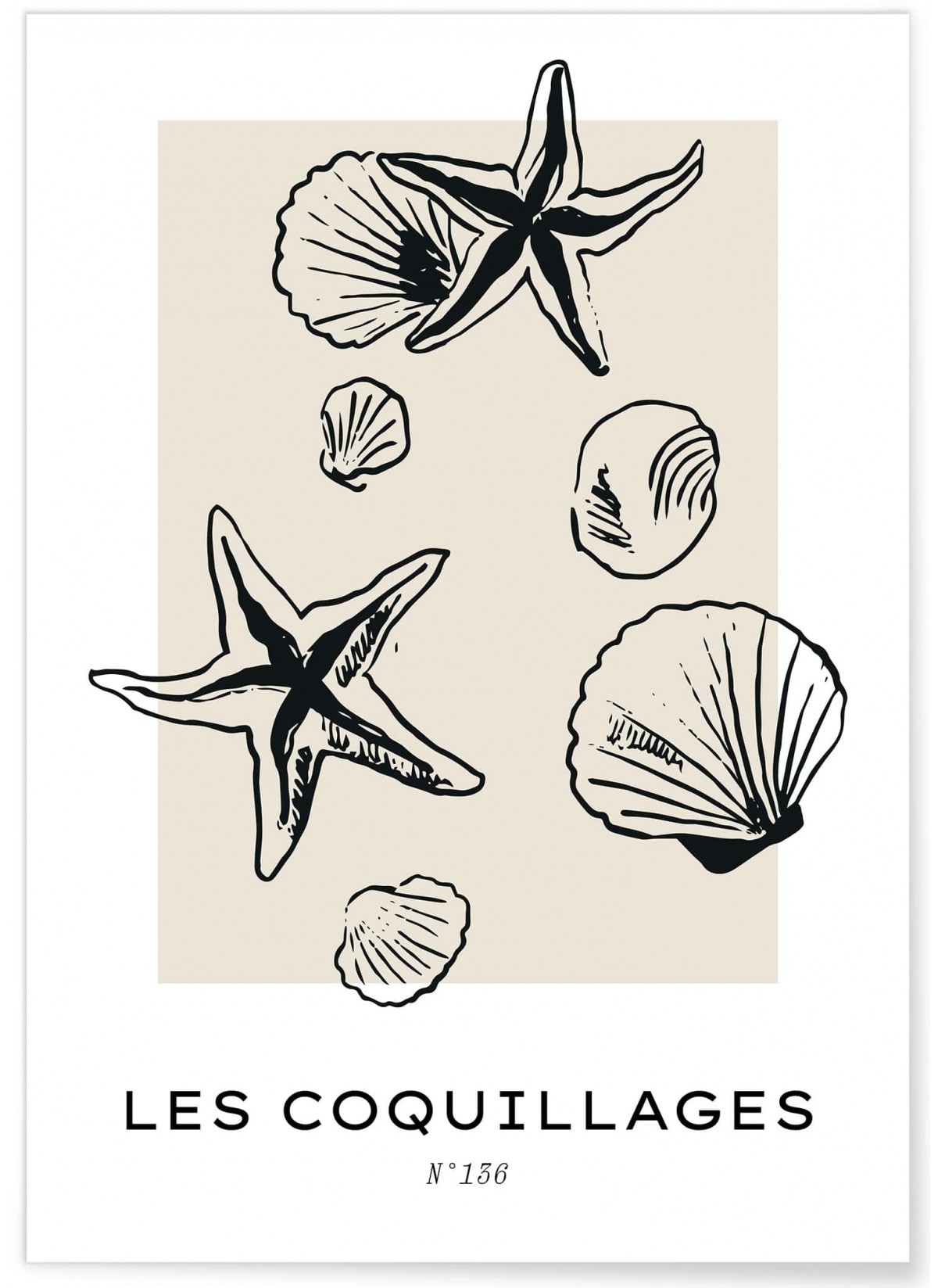 Affiche Les coquillages, L'AFFICHERIE