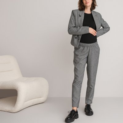 Maternity Cigarette Trousers in Houndstooth Check, Length 27.5" LA REDOUTE COLLECTIONS