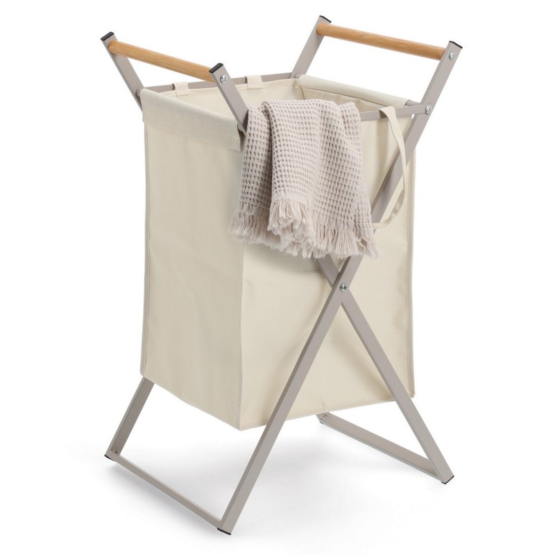 Panier à linge amovible métal bois, ZELLER PRESENT