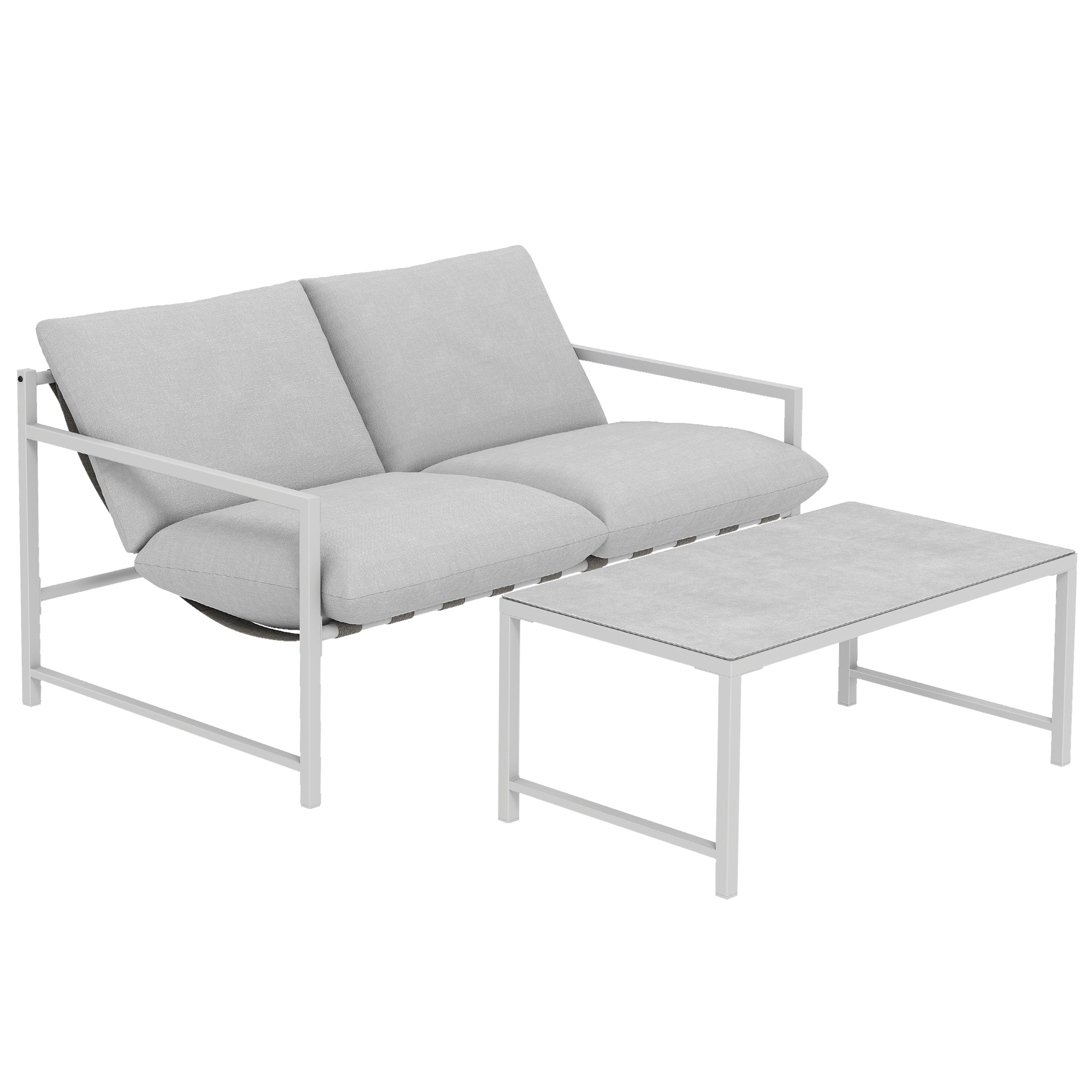 Ensemble de canapés de jardin Acier Gris, OUTSUNNY