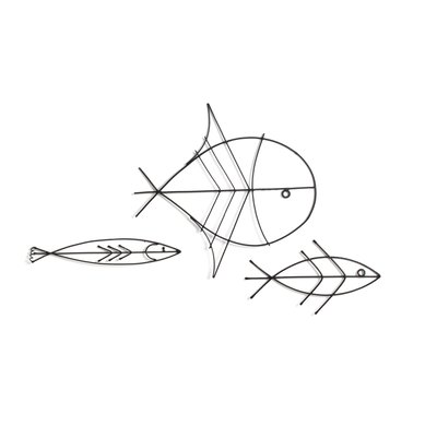Set van 3 vissen in staaldraad, Lupinus AM.PM