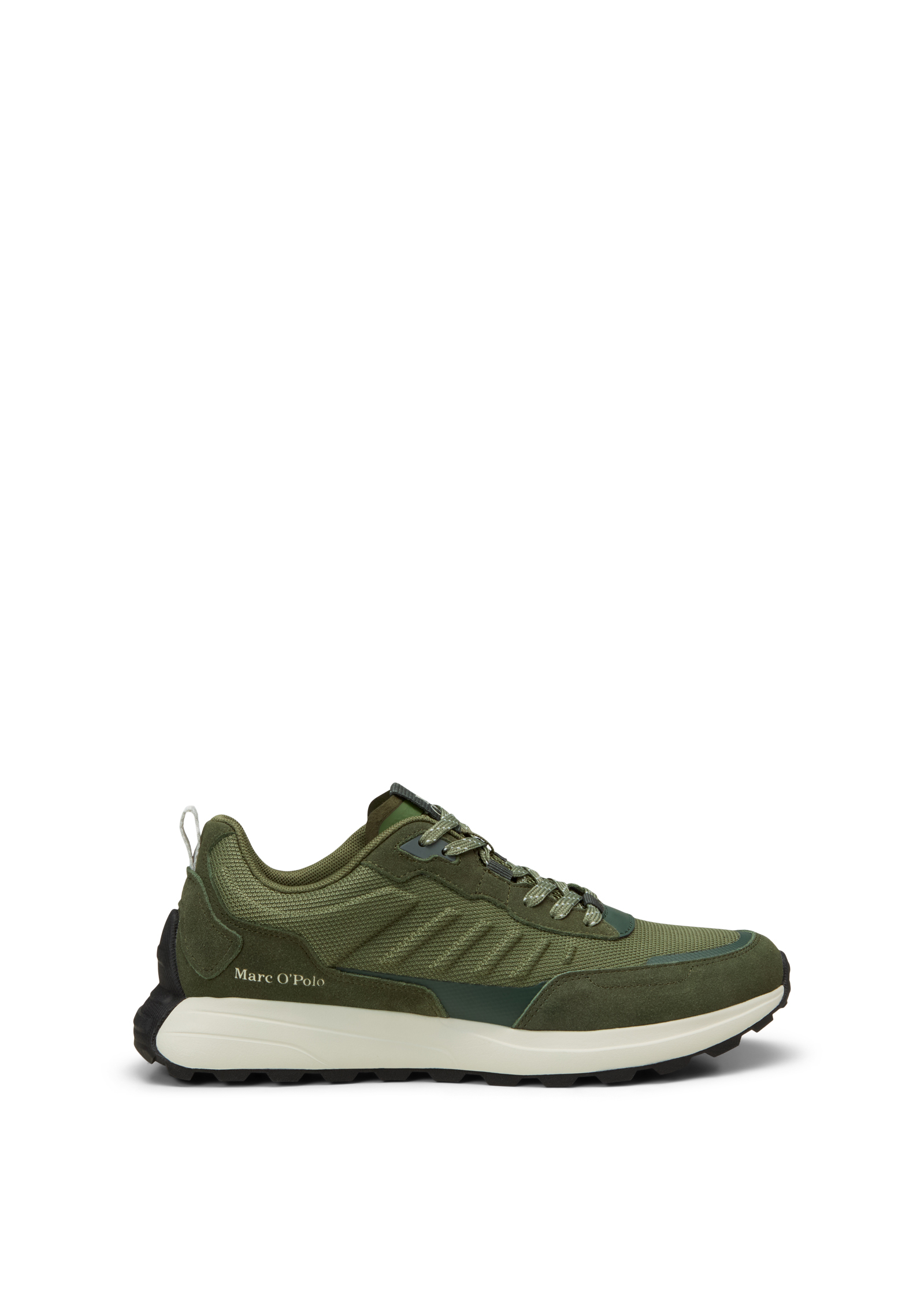 Sneaker modèle Maxi en mélange de cuir velours et de nylon, MARC O'POLO