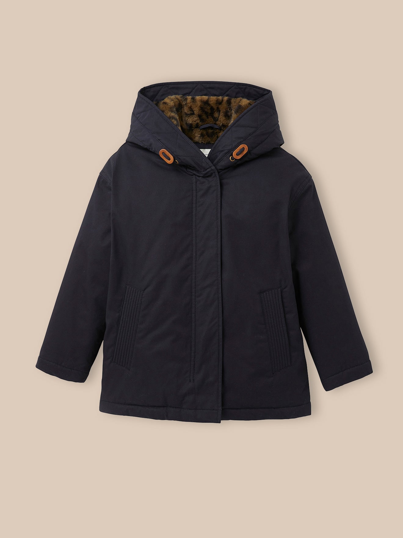 Parka courte doublée léopard, CYRILLUS