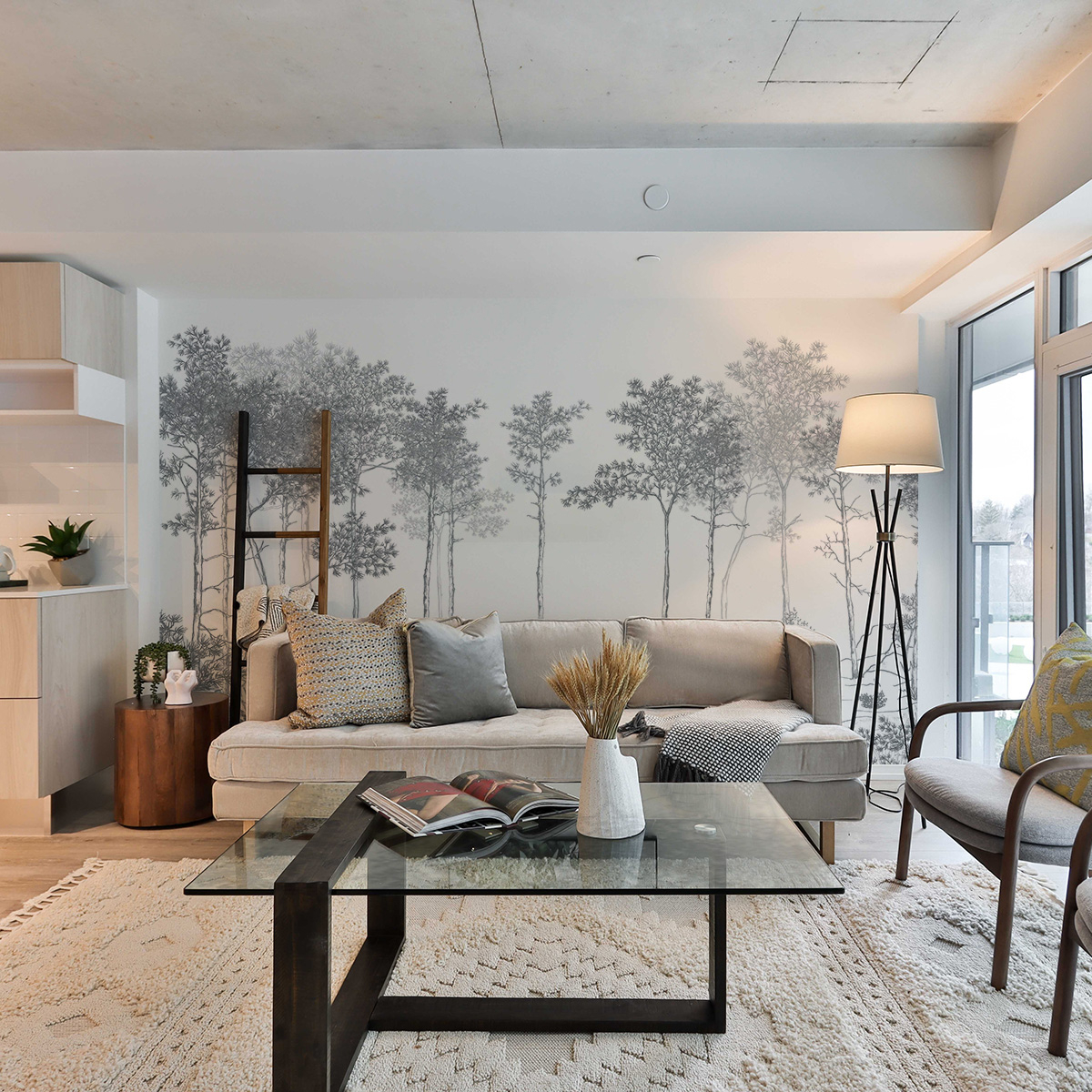 Papier peint panoramique Balade dans les bois, Beige 300 x 250cm, ACTE DECO