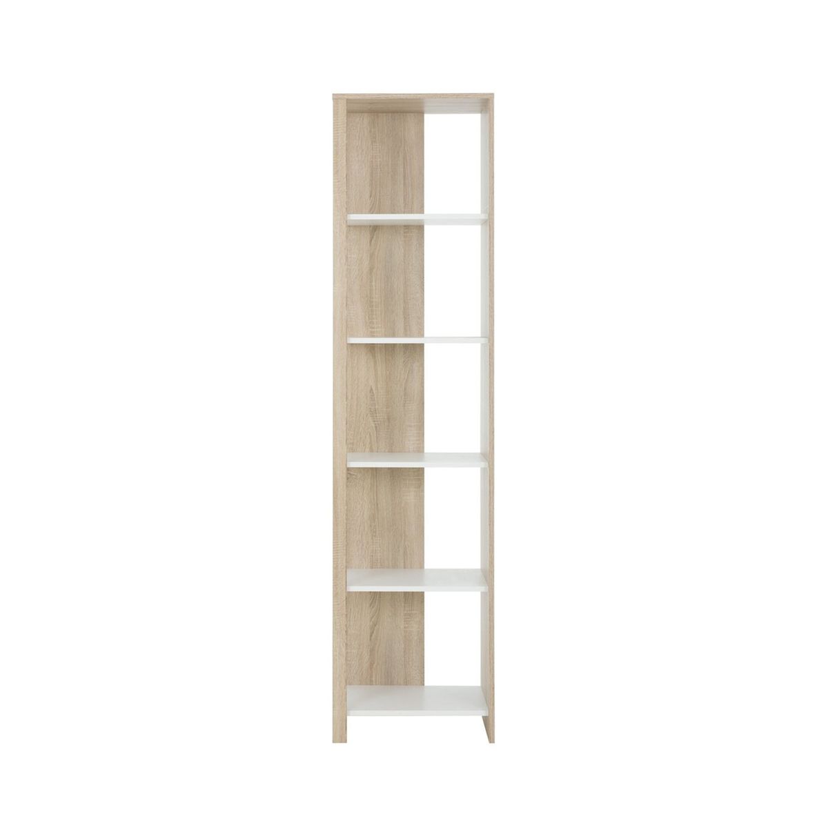 bibliotheque 5 niveaux couleur chene et blanc style naturel - fabrication francaise