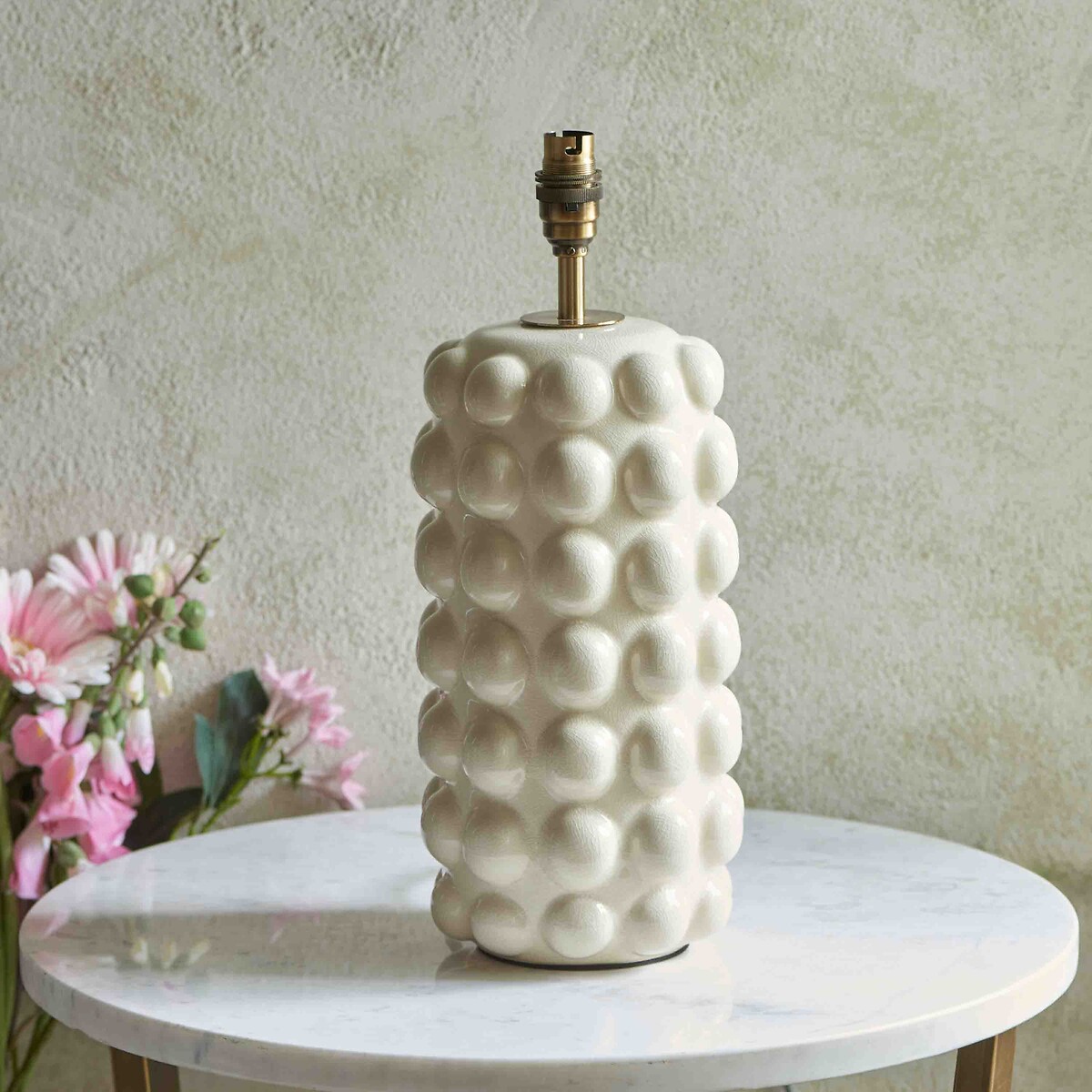 Bobble Table Lamp Base in White Crackle Glaze, ÉDITÉ