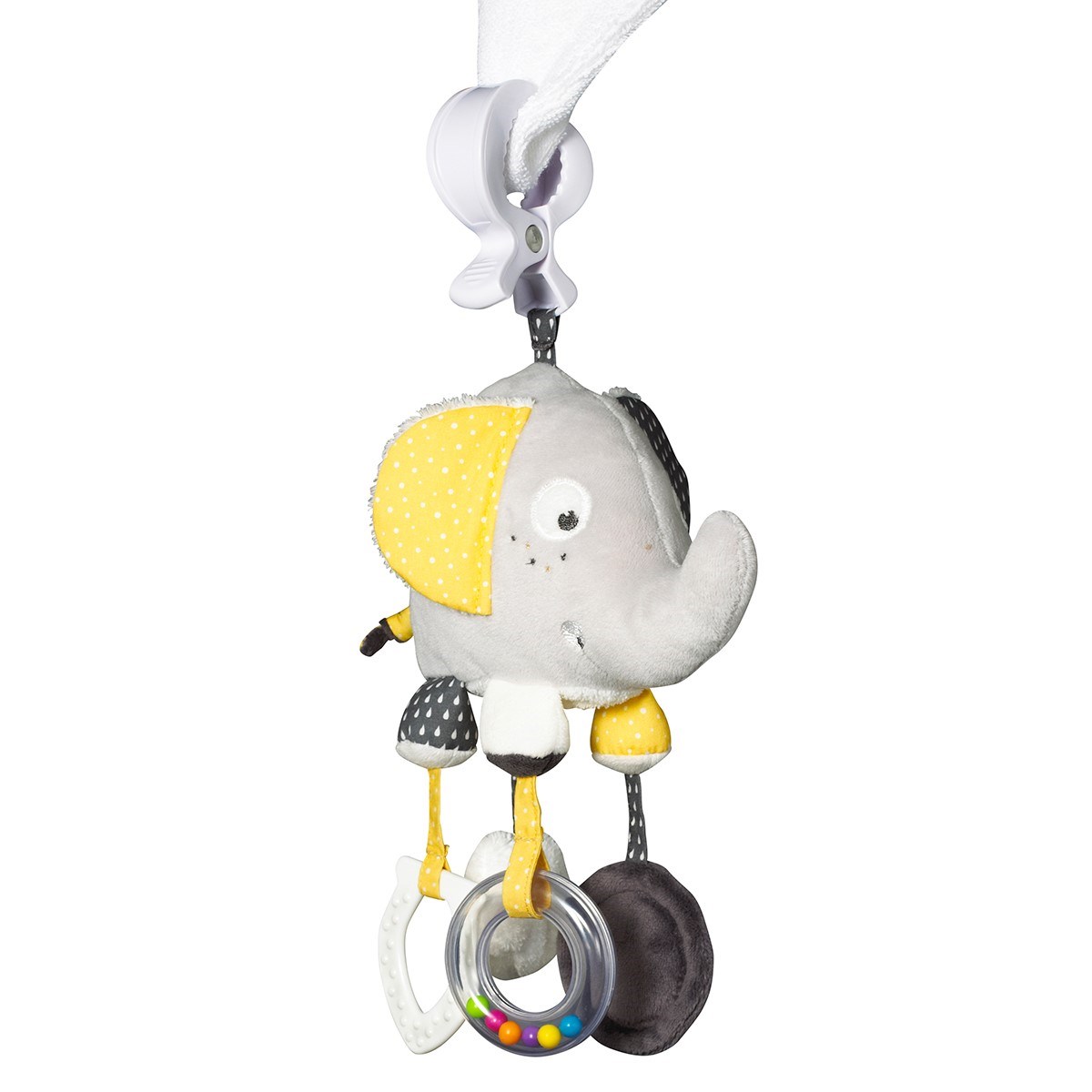 Jouet d'activités enfant Eléphant en velours, SAUTHON