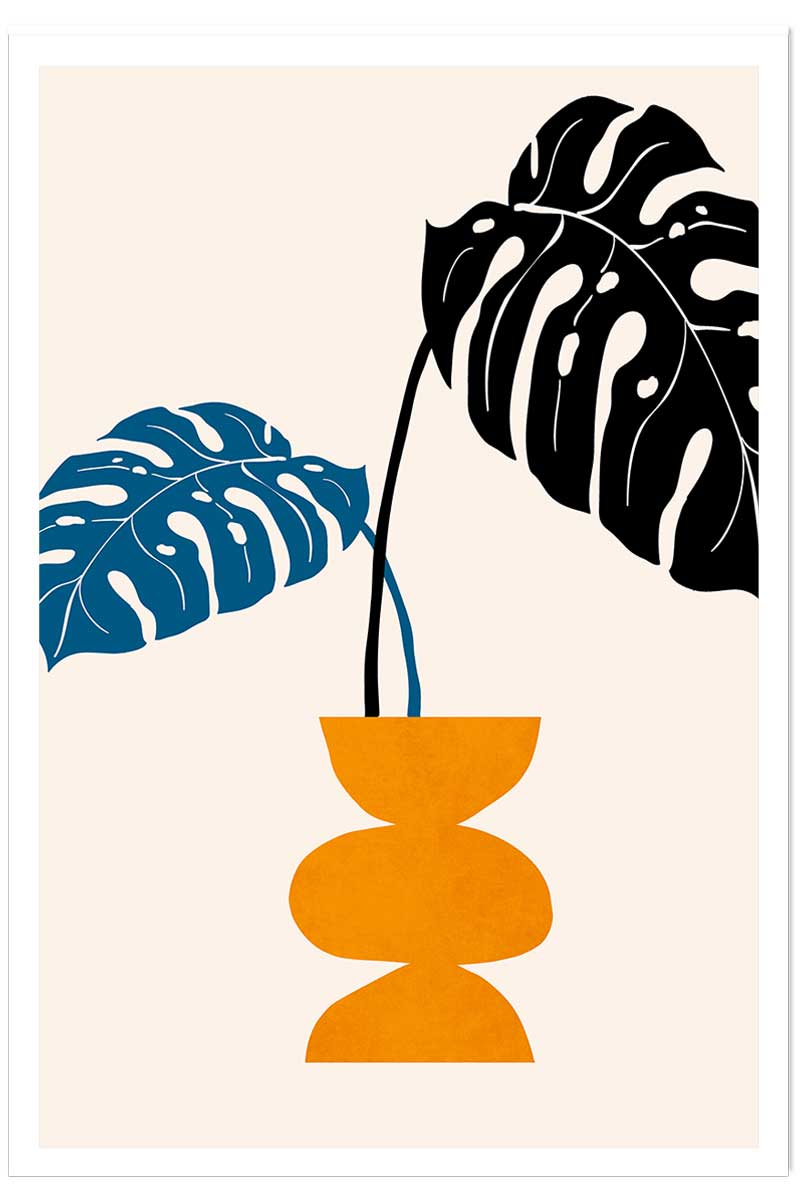 Affiche graphique ""plante en pot"", HEXOA